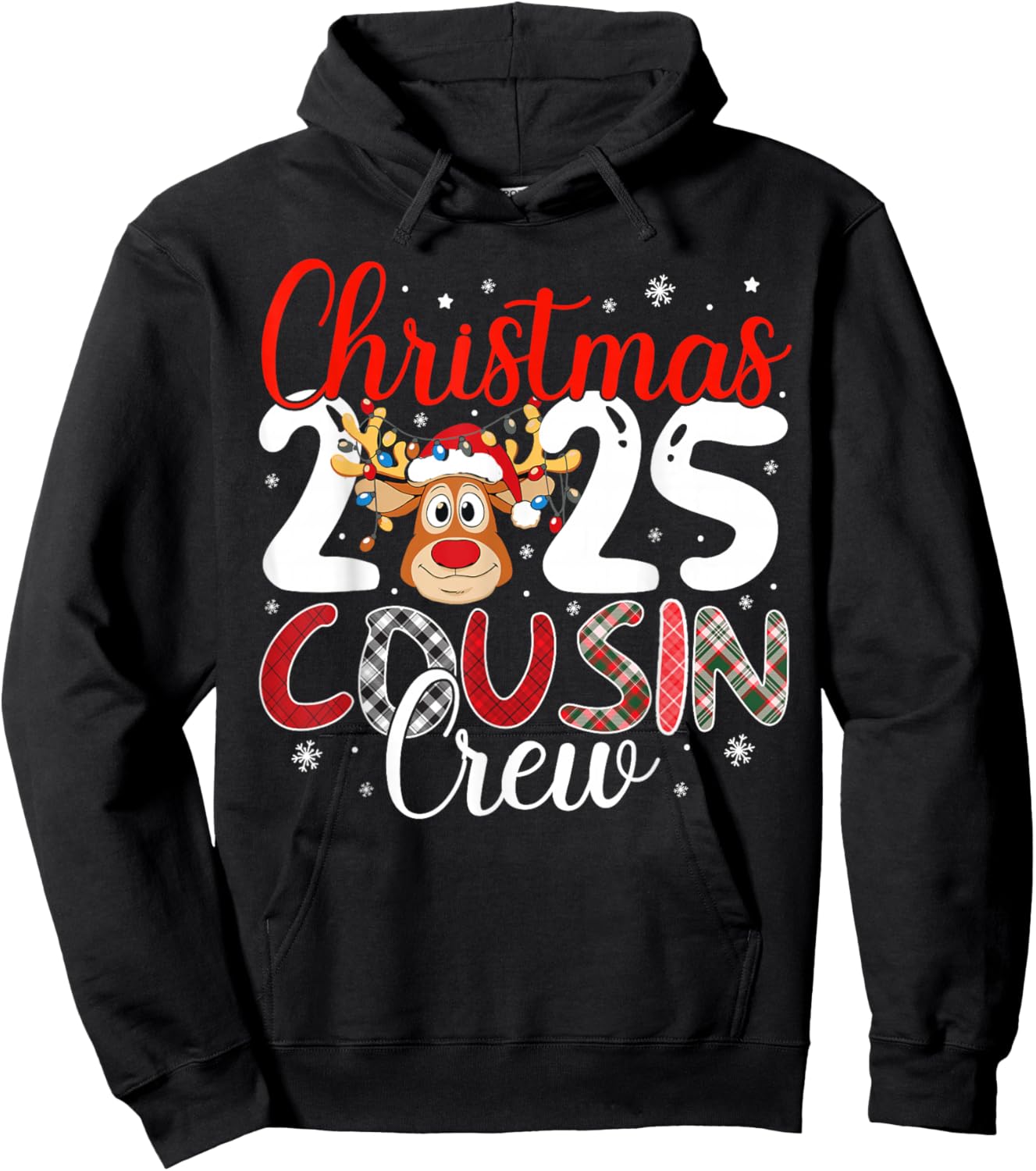 Christmas Cousin Crew 2025 Matching Family Xmas Pajamas Hoodie - Hoodie | Black