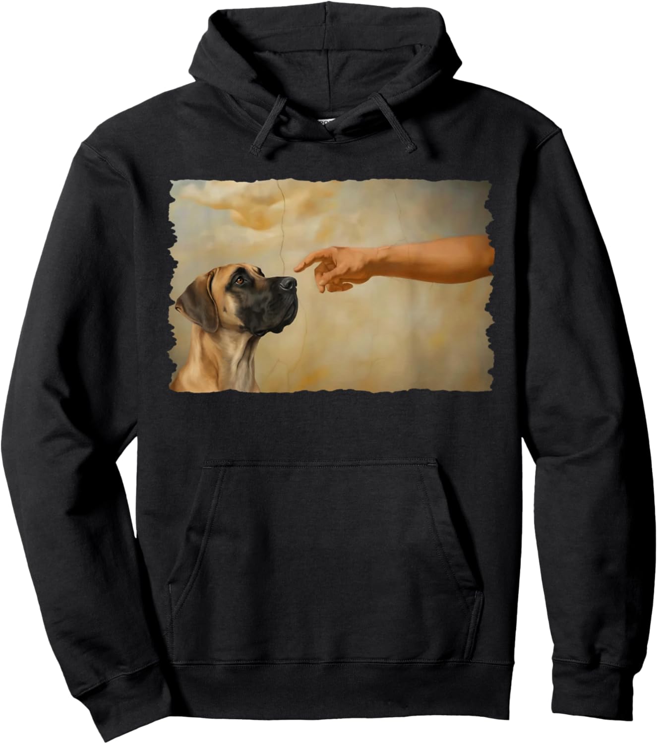 God Creates Great Fawn Great Dane Dog Lover Hoodie - Hoodie | Black