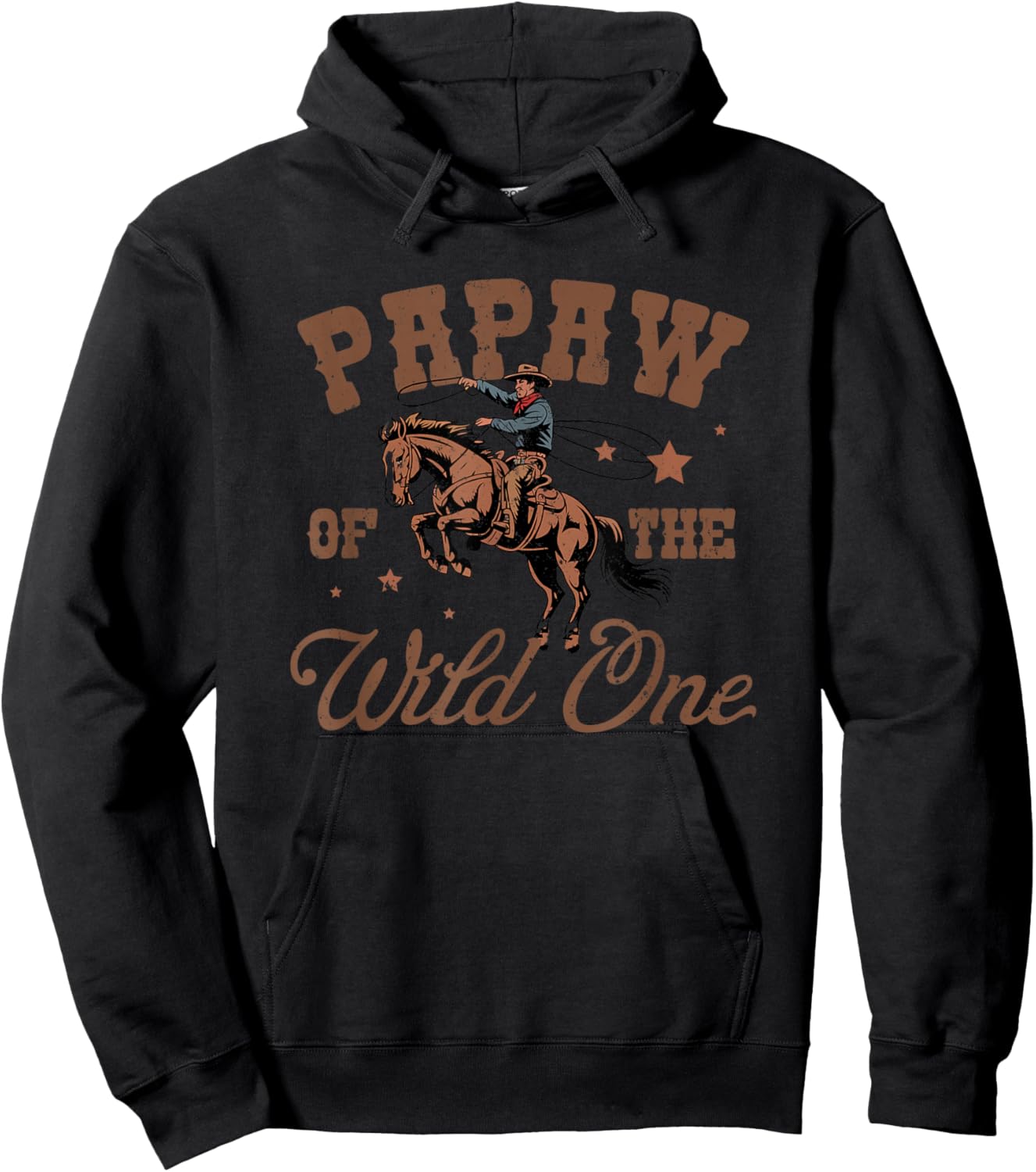 Papaw of The Wild One Cowboy Western Rodeo Party Matching Hoodie - Hoodie | Black