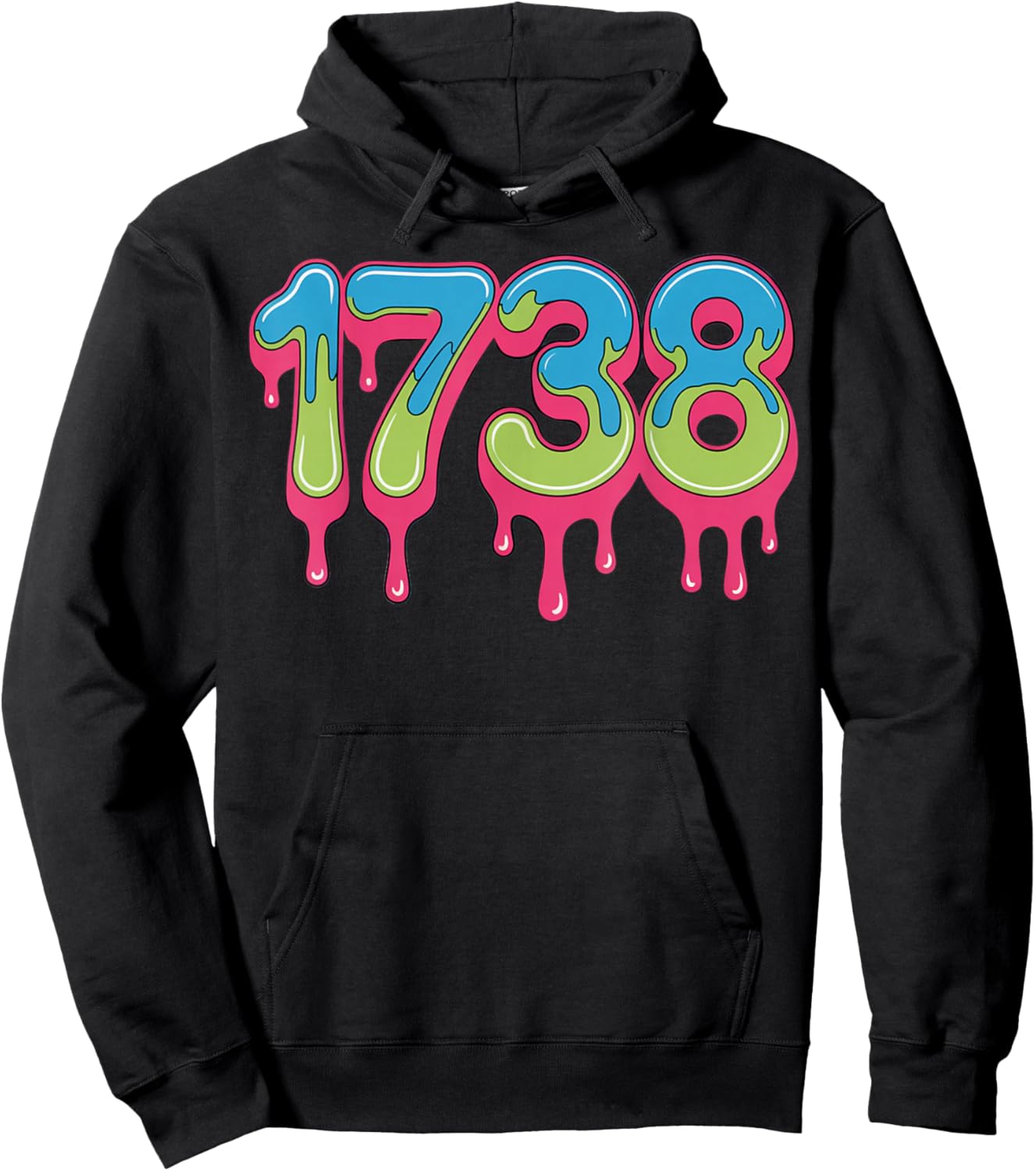 Number 1738 Drippy Numbers Meme Hoodie - Hoodie | Black