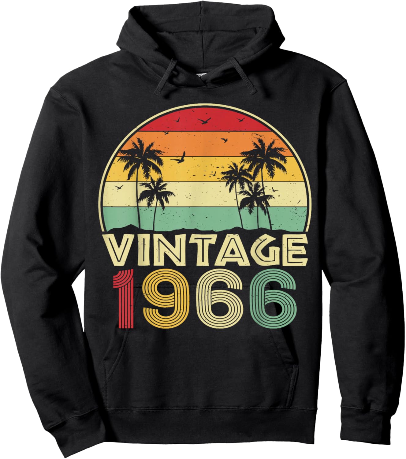 60th Birthday Vintage 1966 Retro 60 Years Old Hoodie - Hoodie | Black