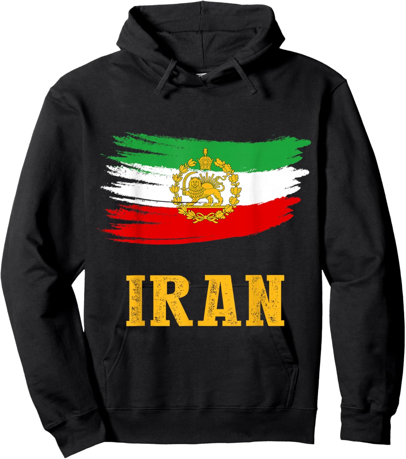 Iran Lion Sun Flag,Iran,Persian,Shir o Khorshid Hoodie - Hoodie | Black