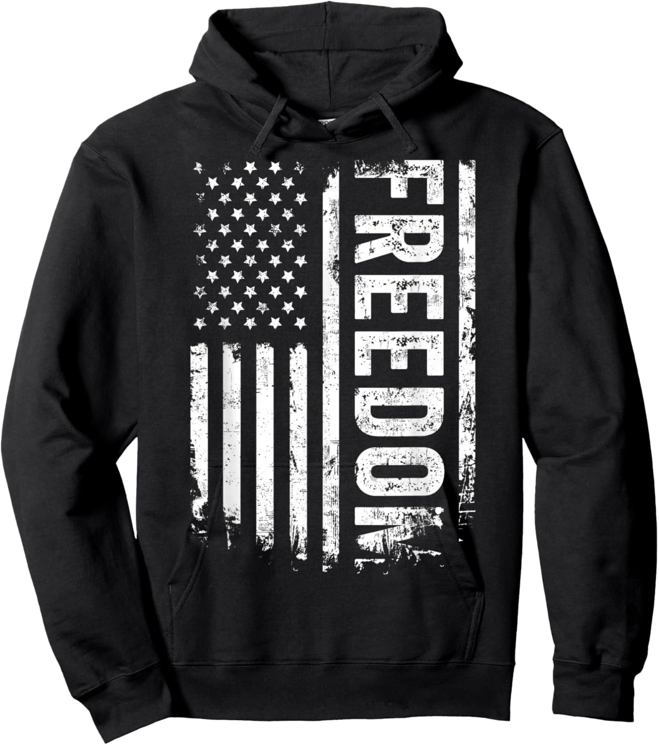 Vintage America Flag Freedom Grunge USA Design Hoodie - Hoodie | Black