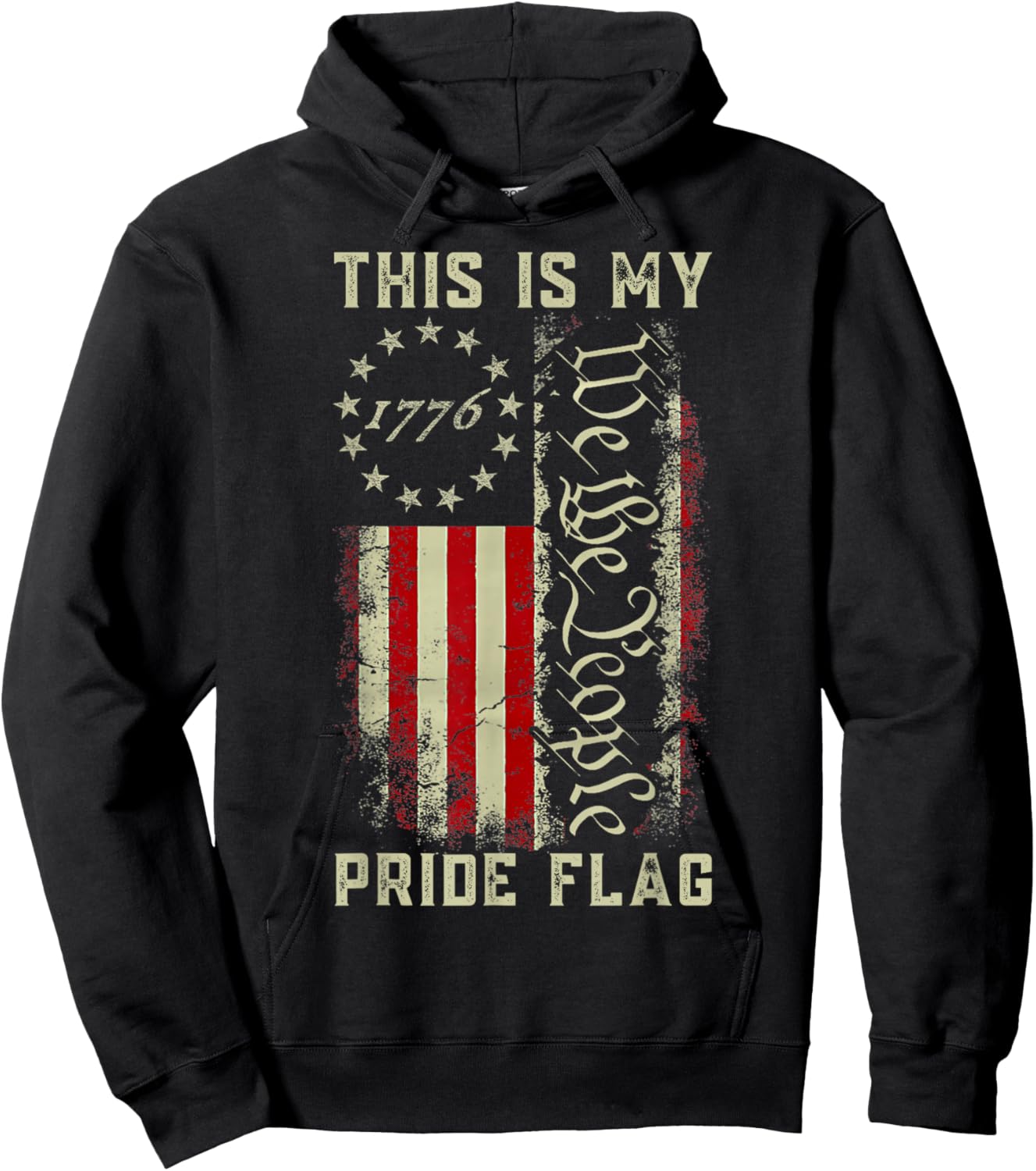 This is My Pride Flag 1776 We The People American Flag USA Hoodie - Hoodie | Black