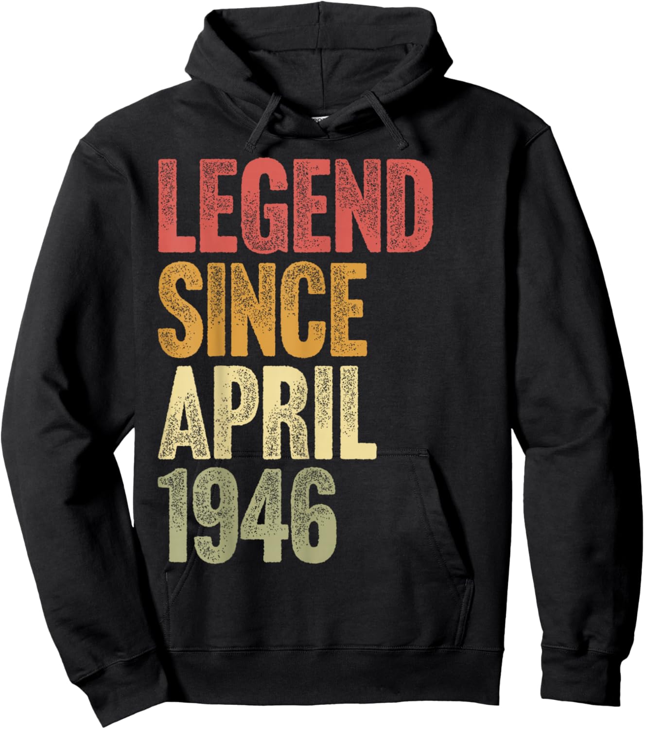 80 Year Old Legend Since April 1946 Retro 80th Birthday Hoodie - Hoodie | Black