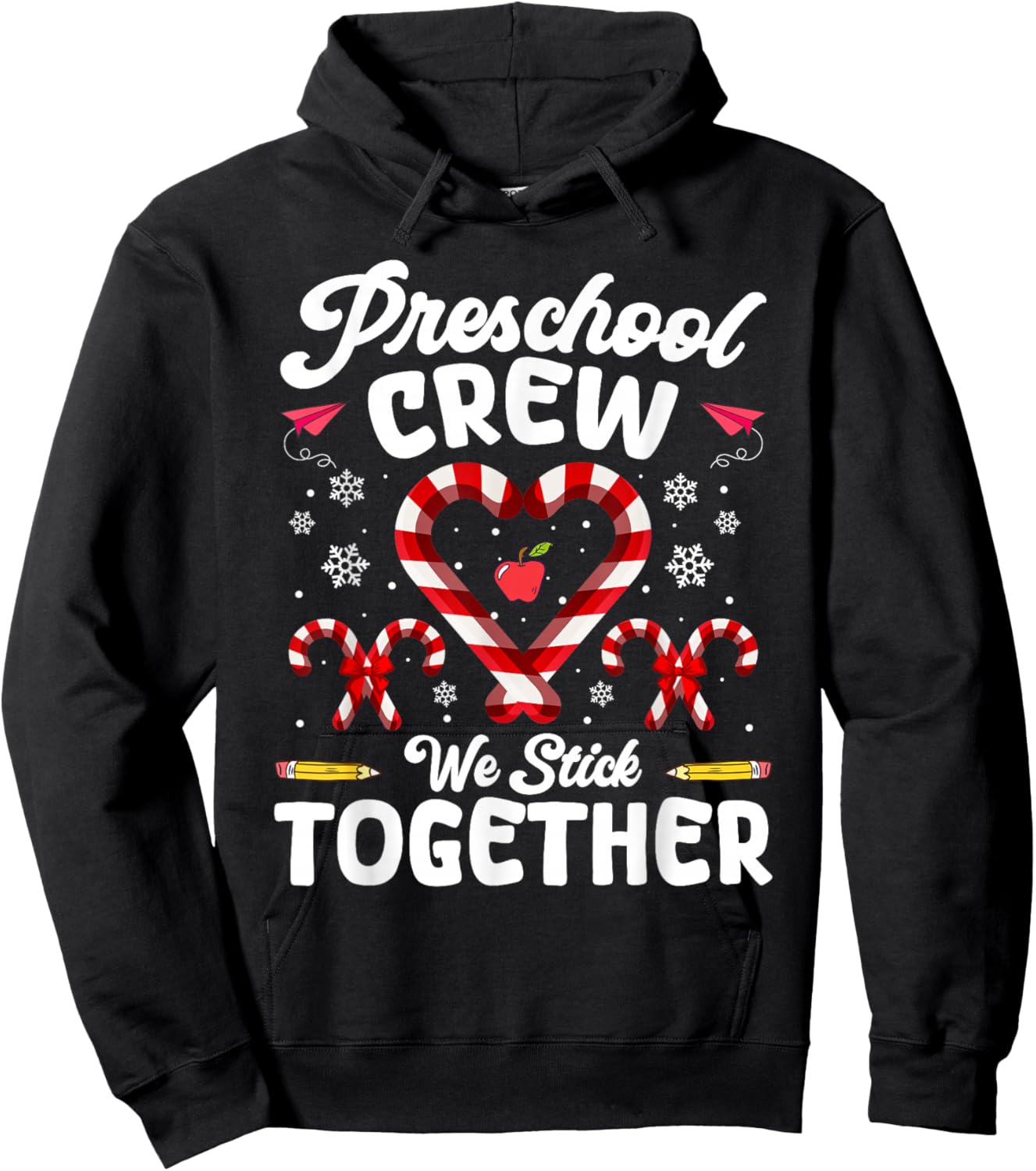 Christmas Preschool Teacher Holiday Family Matching Xmas Hoodie - Hoodie | Black
