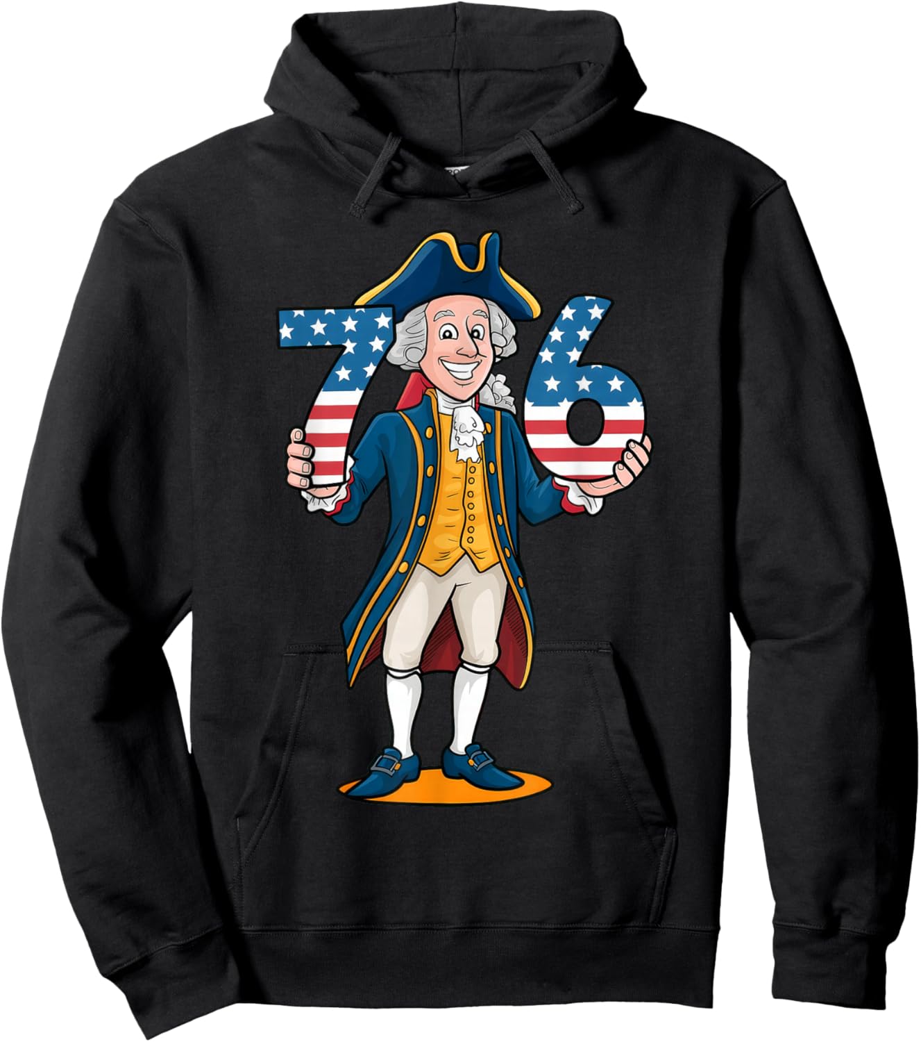 Six Seven 6 7 7 6 George Washington Teacher American Hoodie - Hoodie | Black