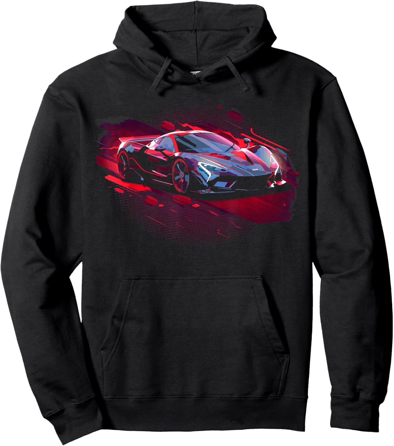 Supercar Exotic Sports Car Concept Poster Style Boys Graphic Hoodie - Hoodie | Black