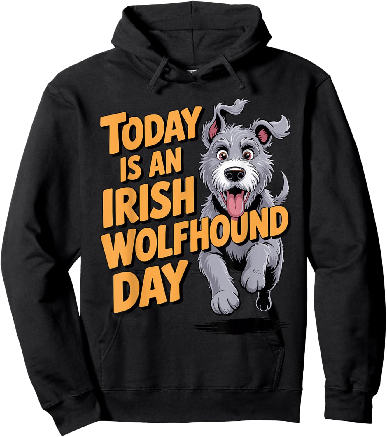 Today is an Irish Wolfhound Day Cartoon Pet Dog Breed Hoodie - Hoodie | Black