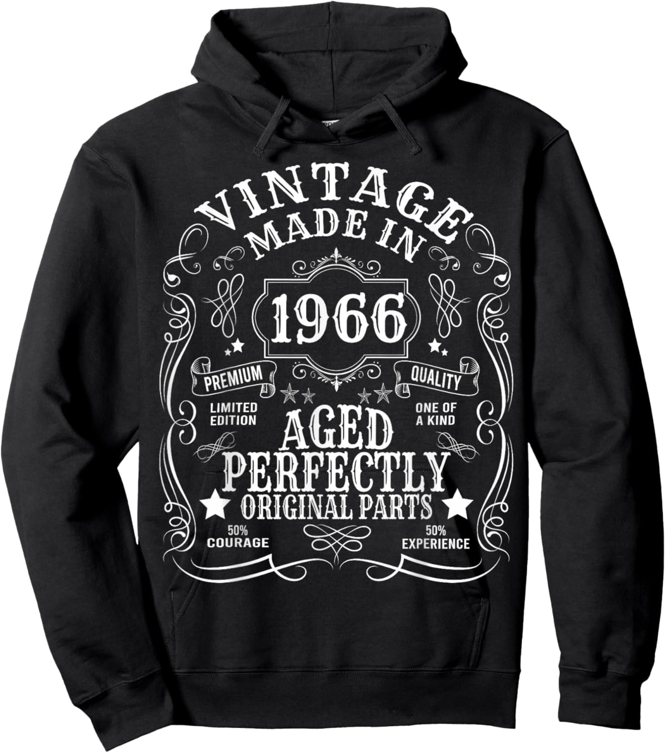 60th Birthday Man Woman 60 Years 1966 Decorative Gift Funny Hoodie - Hoodie | Black