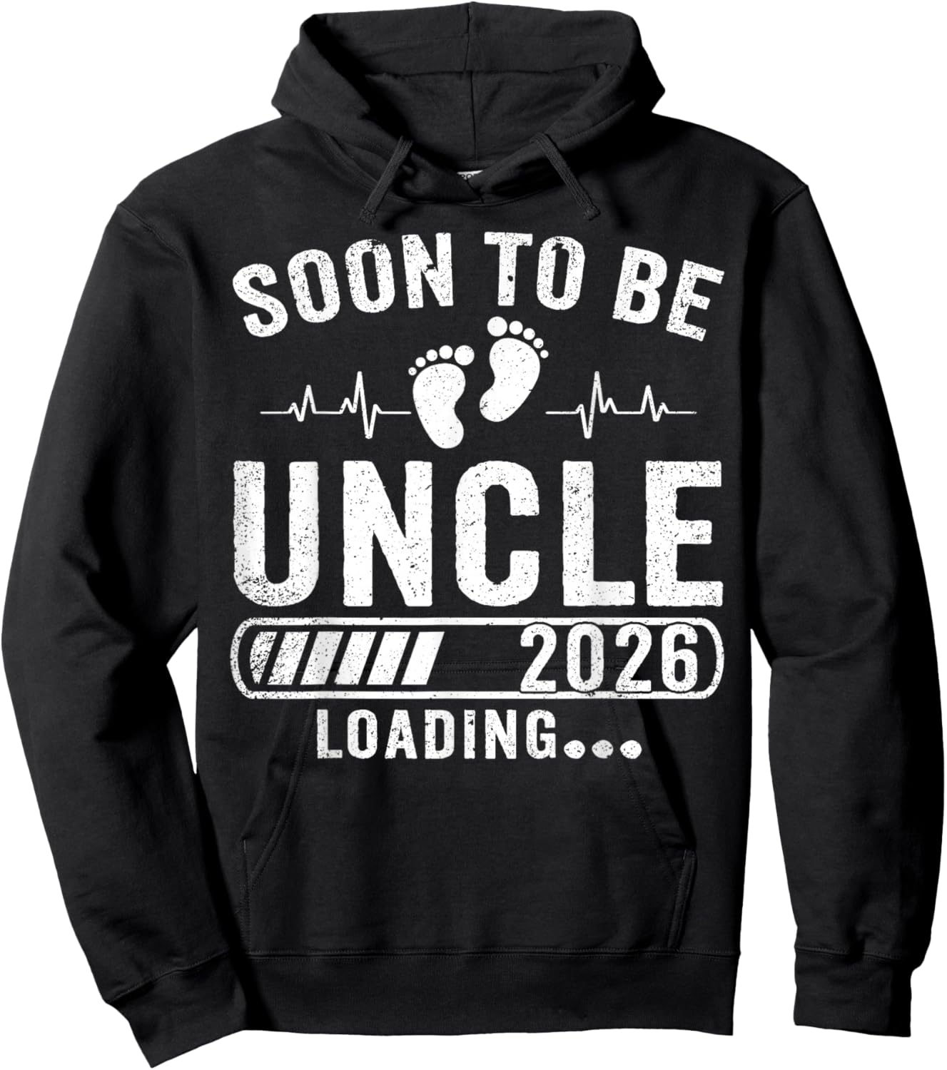 Retro Soon to Be Uncle 2026 Loading Pregnancy Announcement Hoodie - Hoodie | Black
