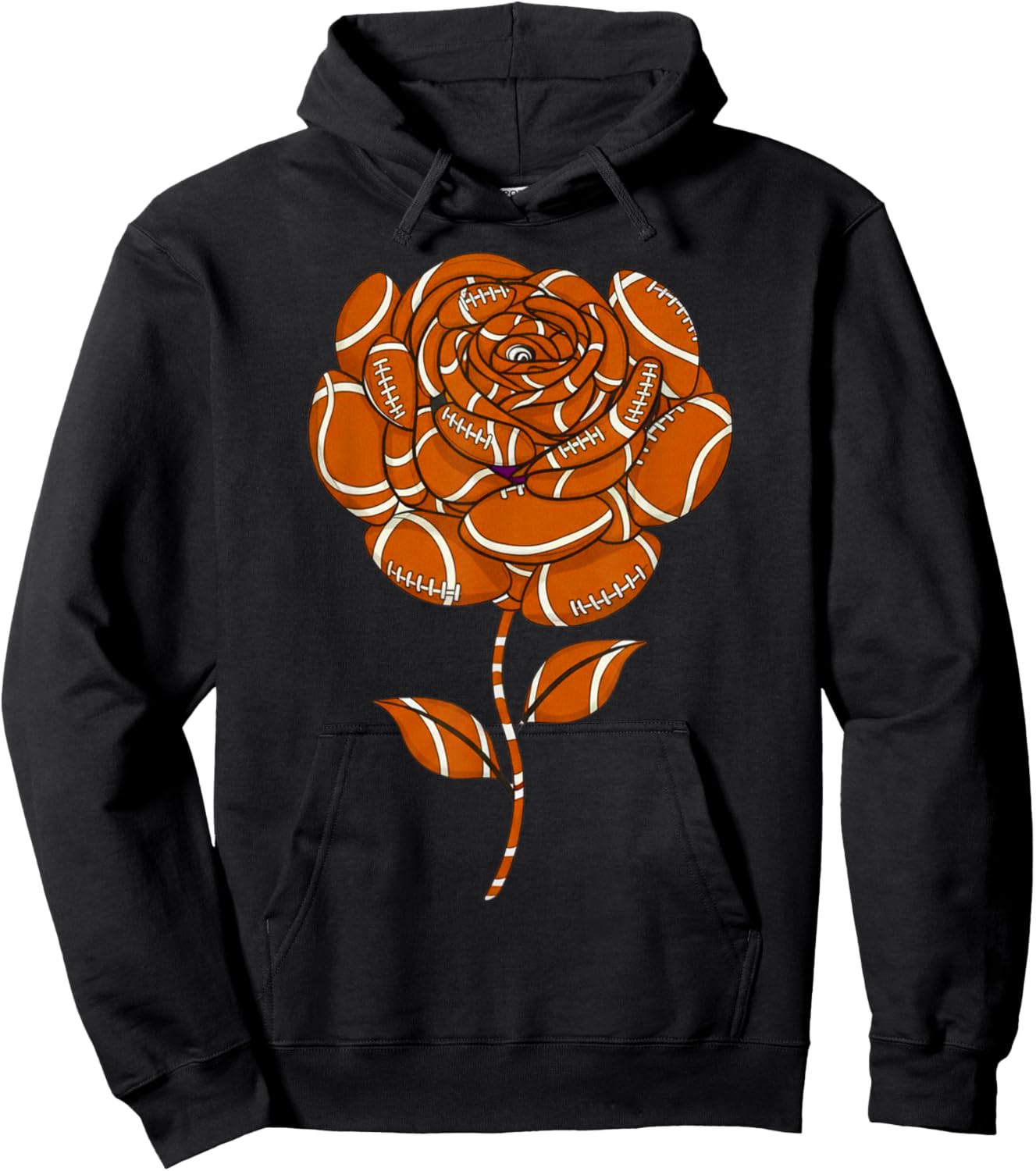 Football Rose Design for Sports Fans and Players Hoodie - Hoodie | Black