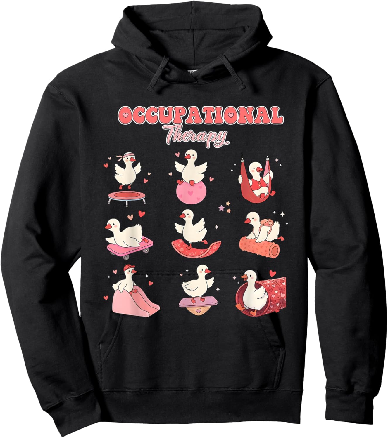 Occupational Therapy Valentine's Day Silly Goose OT OTA Hoodie - Hoodie | Black