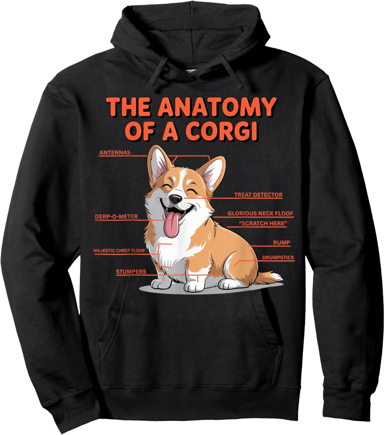 Anatomy of A Corgi Owner Dog Trainer Cute Corgi Hoodie - Hoodie | Black