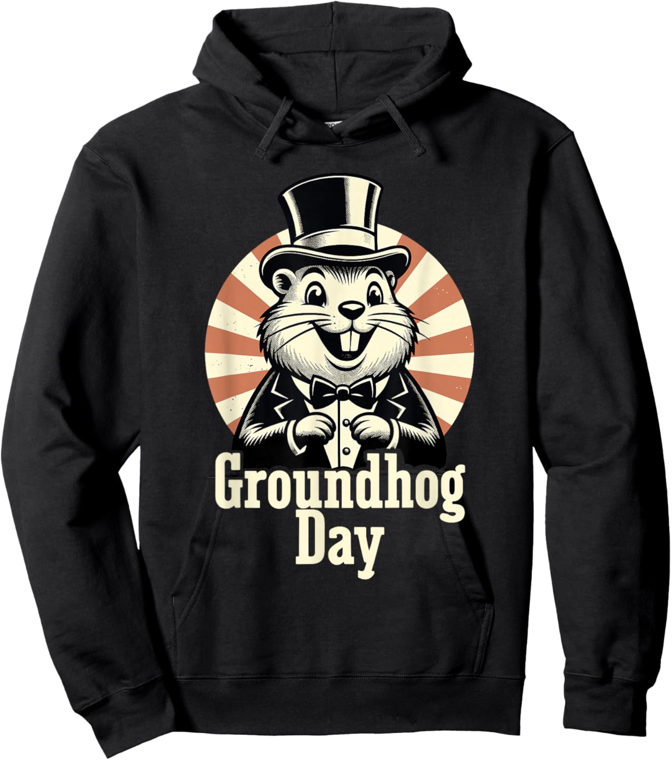 Punxy Phil's Groundhog Day February 2nd Holiday Retro Hoodie - Hoodie | Black