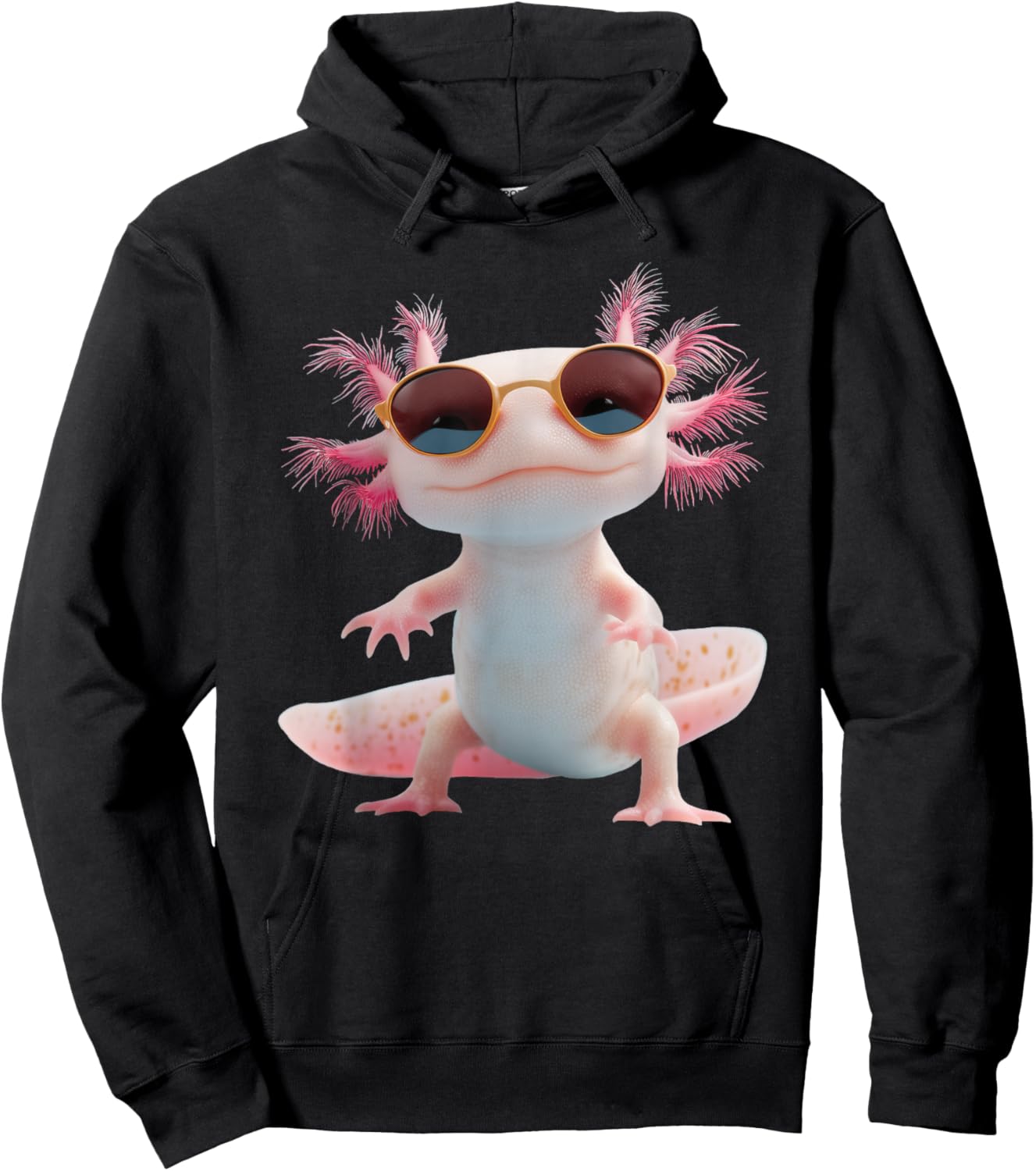 Axolotl Wearing Sunglasses Kawaii Funny Graphic Hoodie - Hoodie | Black