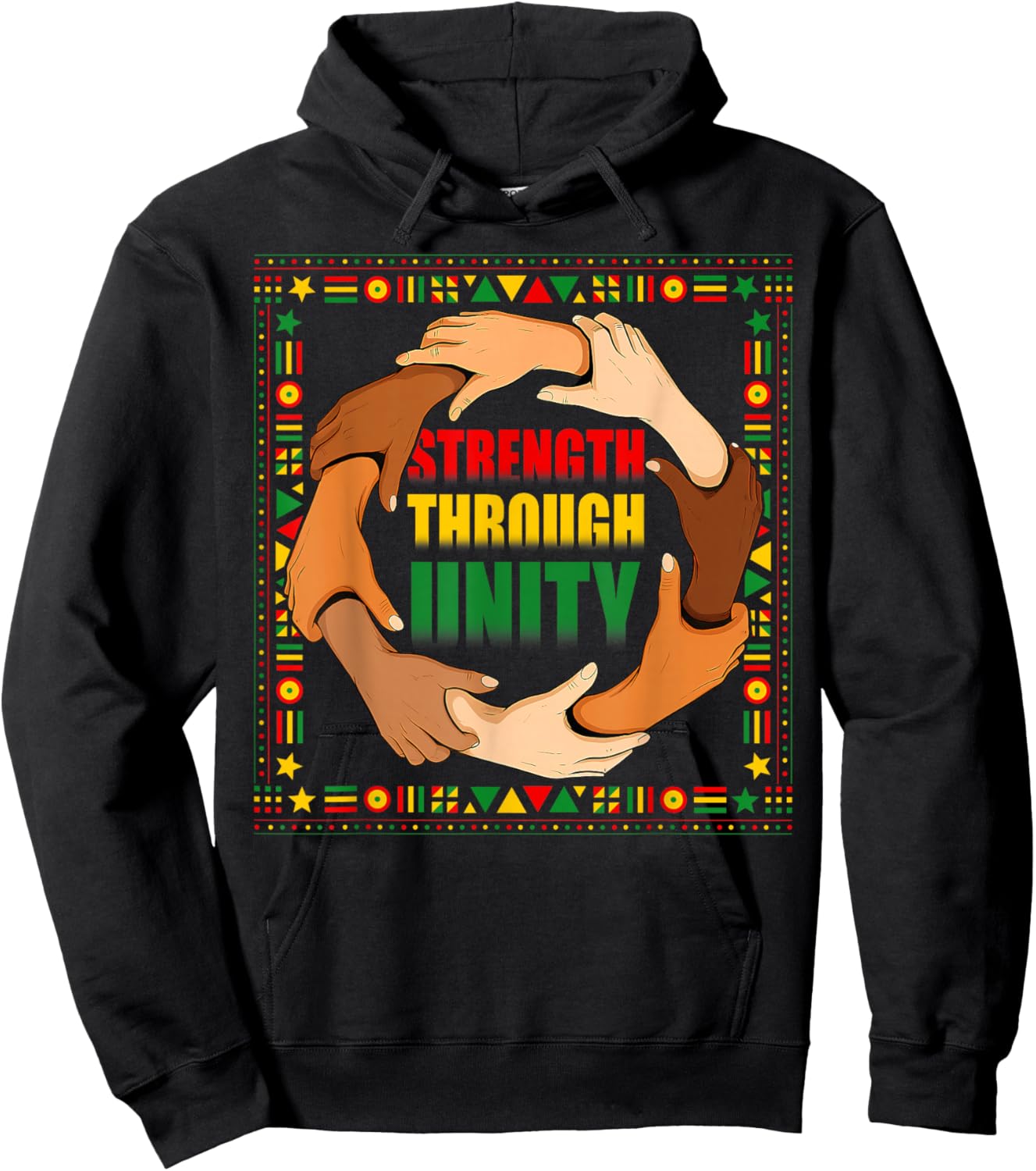 Strength Through Unity Black History Month Hands Hoodie - Hoodie | Black