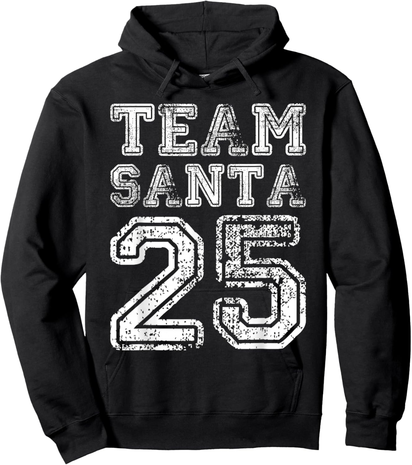 Team Santa 2025 Santa Claus Hat Christmas Hoodie - Hoodie | Black