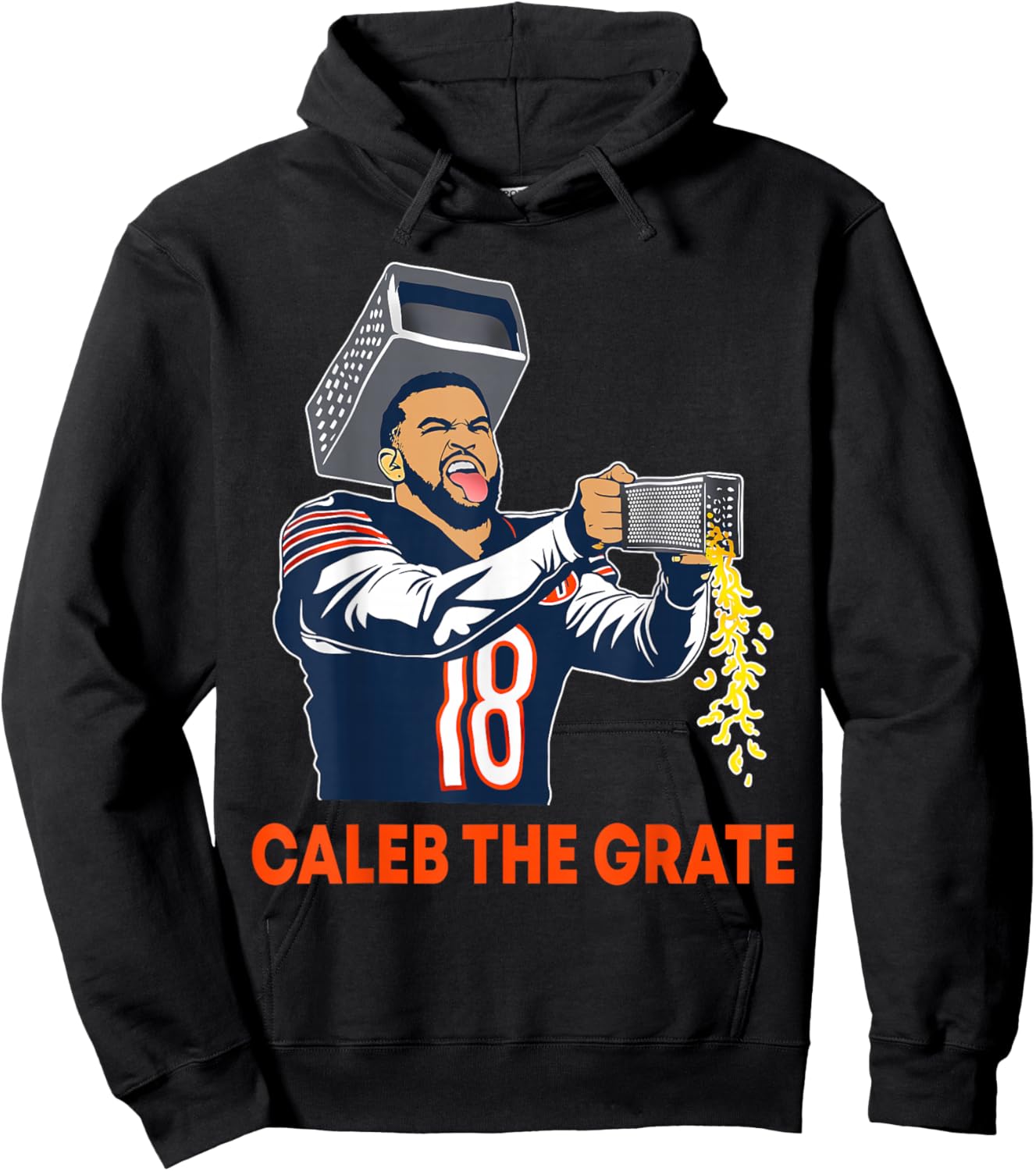 Caleb The Grate Game Day Football Cheese Grater Funny Meme Hoodie - Hoodie | Black