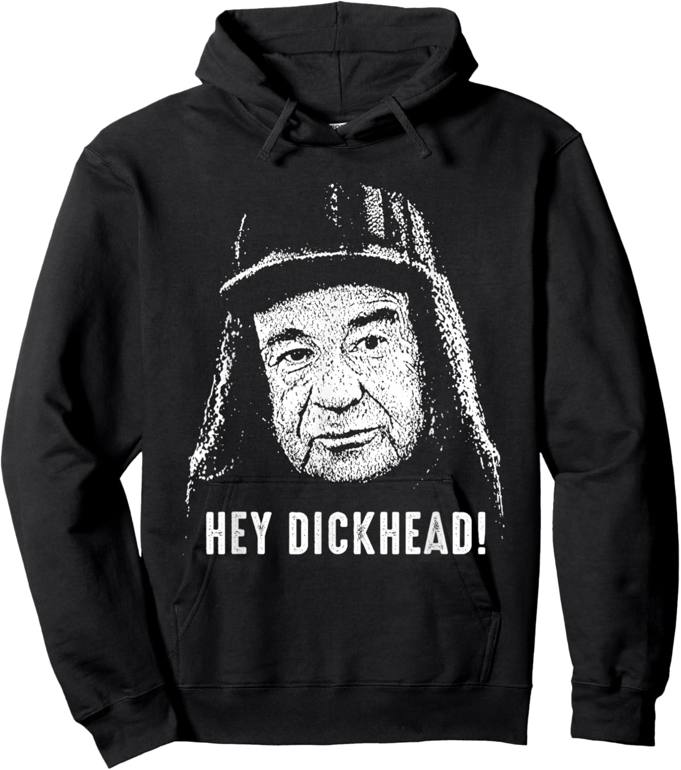 Hey Dickhead Vintage Portrait Edgy Meme Hoodie - Hoodie | Black