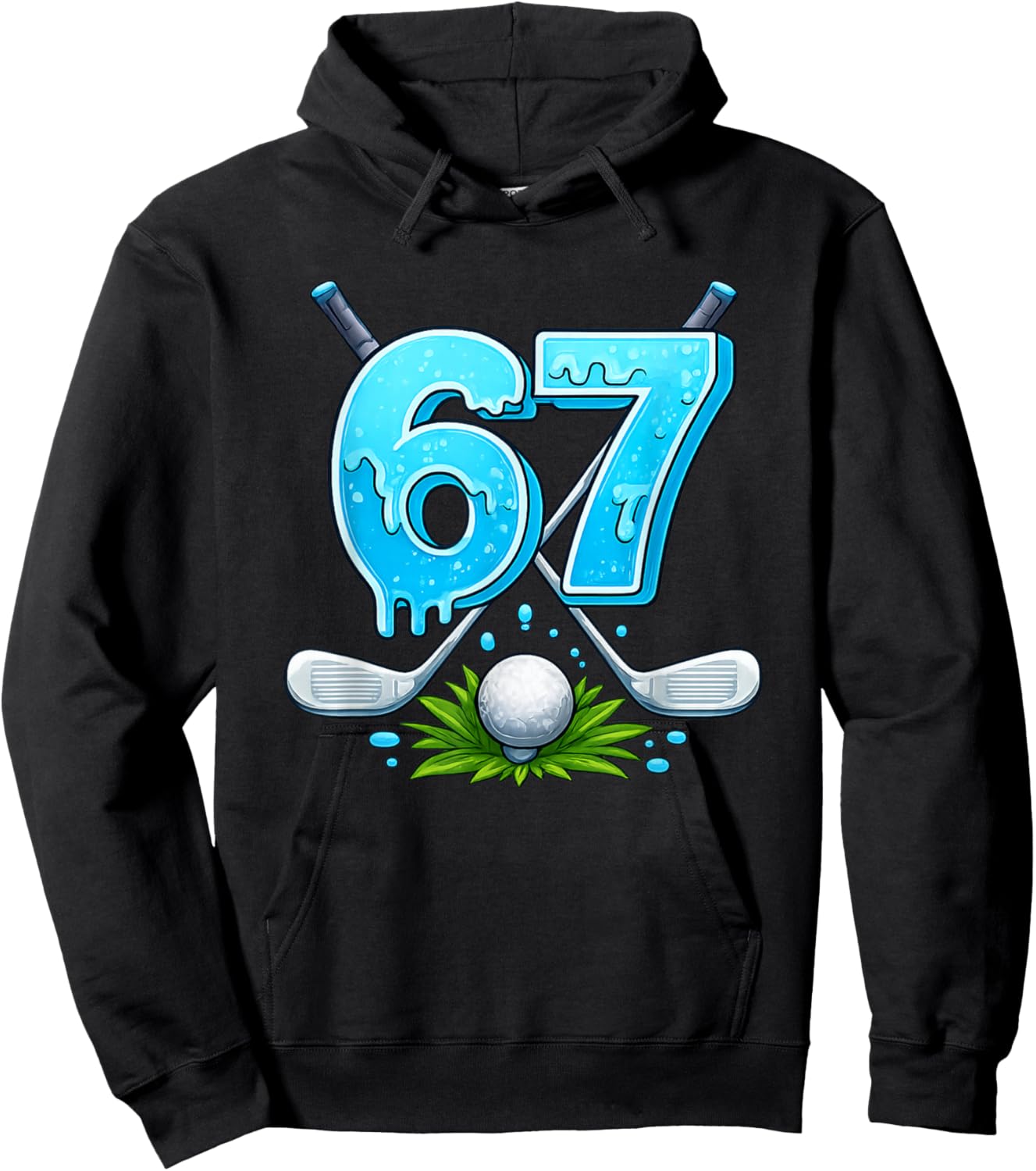 Awesome 67 Meme Golfing Gifts for Kids Teens Viral Meme 6 7 Hoodie - Hoodie | Black