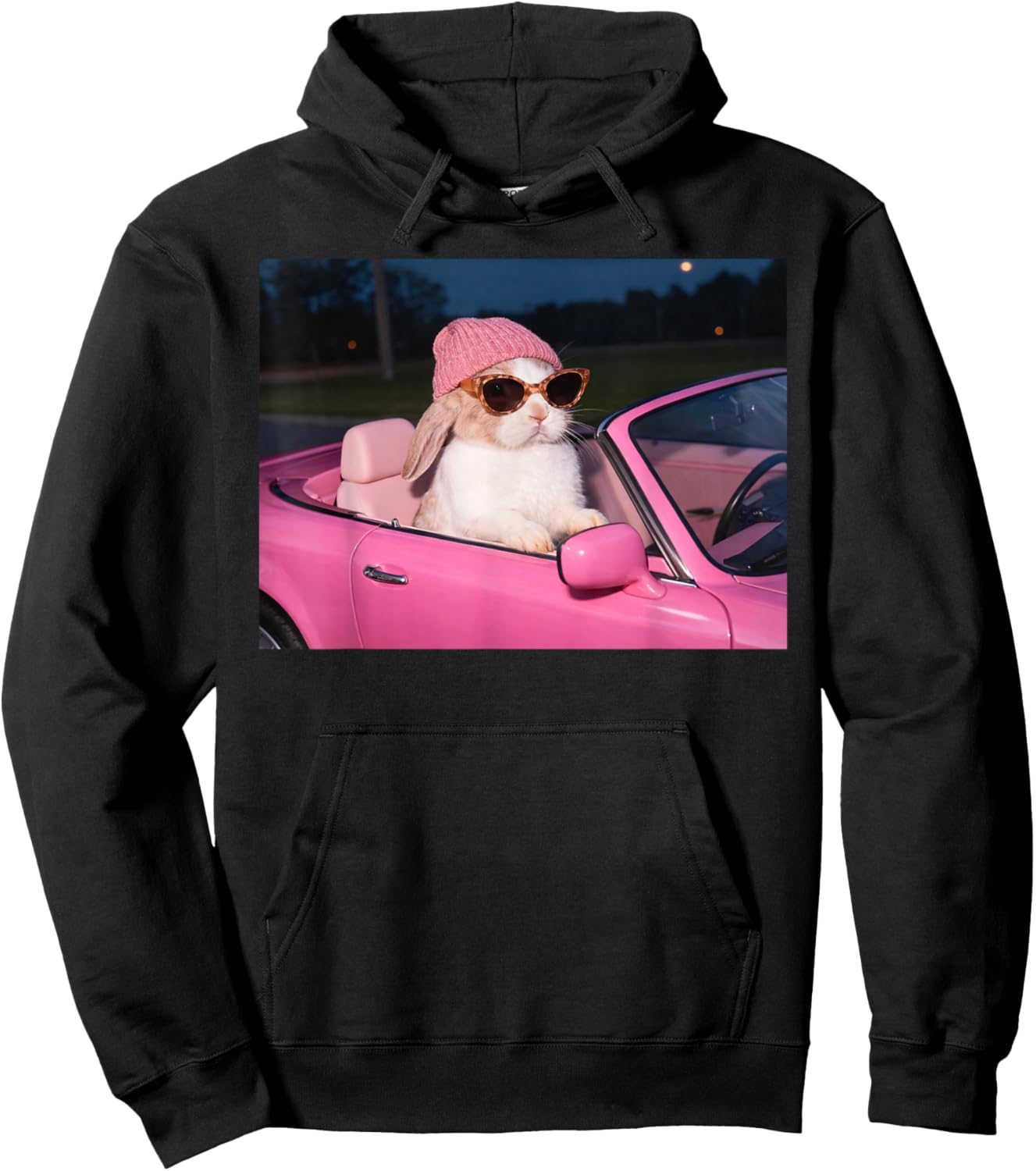 Funny CAR Bunny Meme X Bunny Meme Rabbit Memes Funny Bunny Hoodie - Hoodie | Black