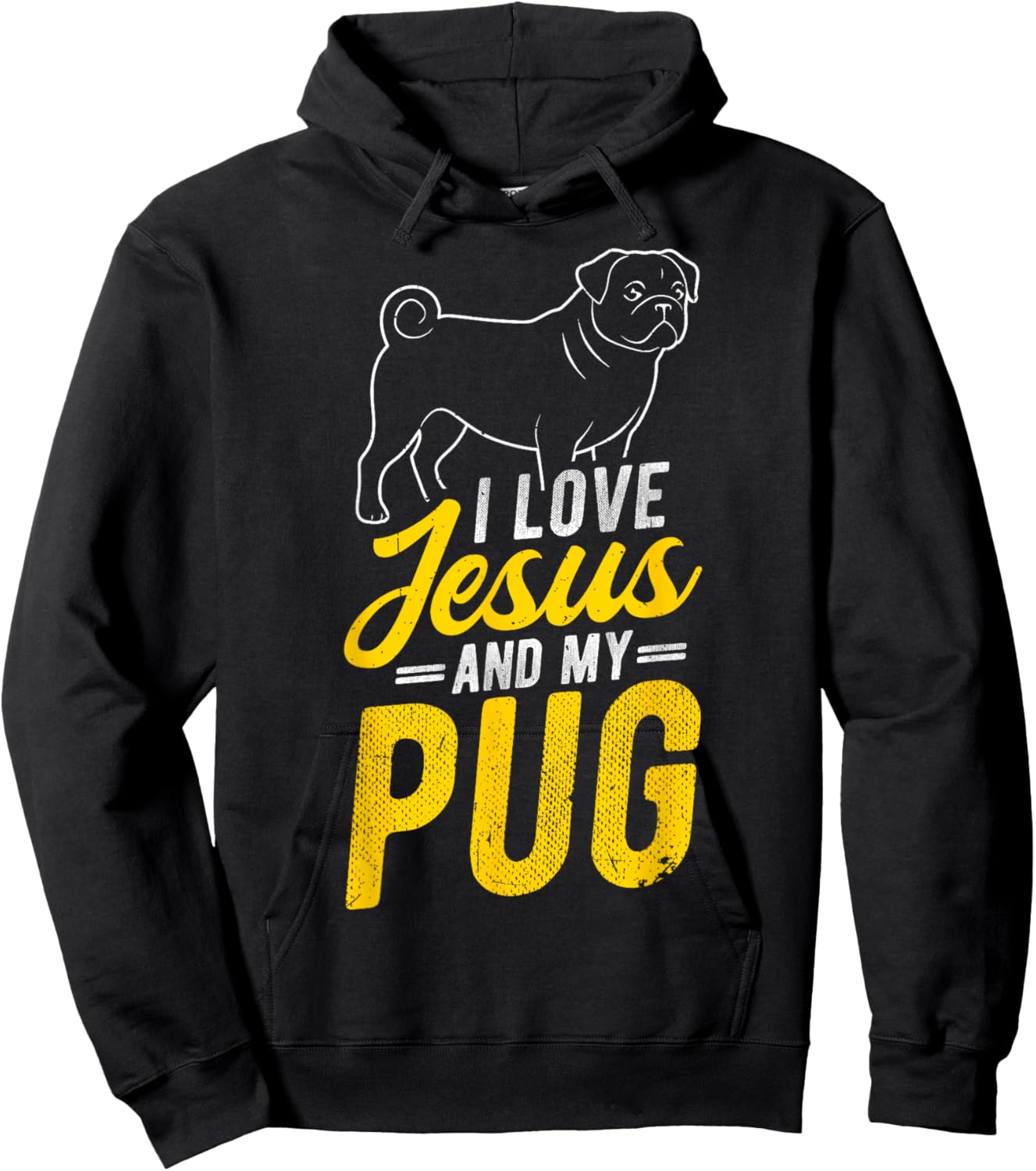 I Love Jesus and My Pug Christian Pug Lover Hoodie - Hoodie | Black
