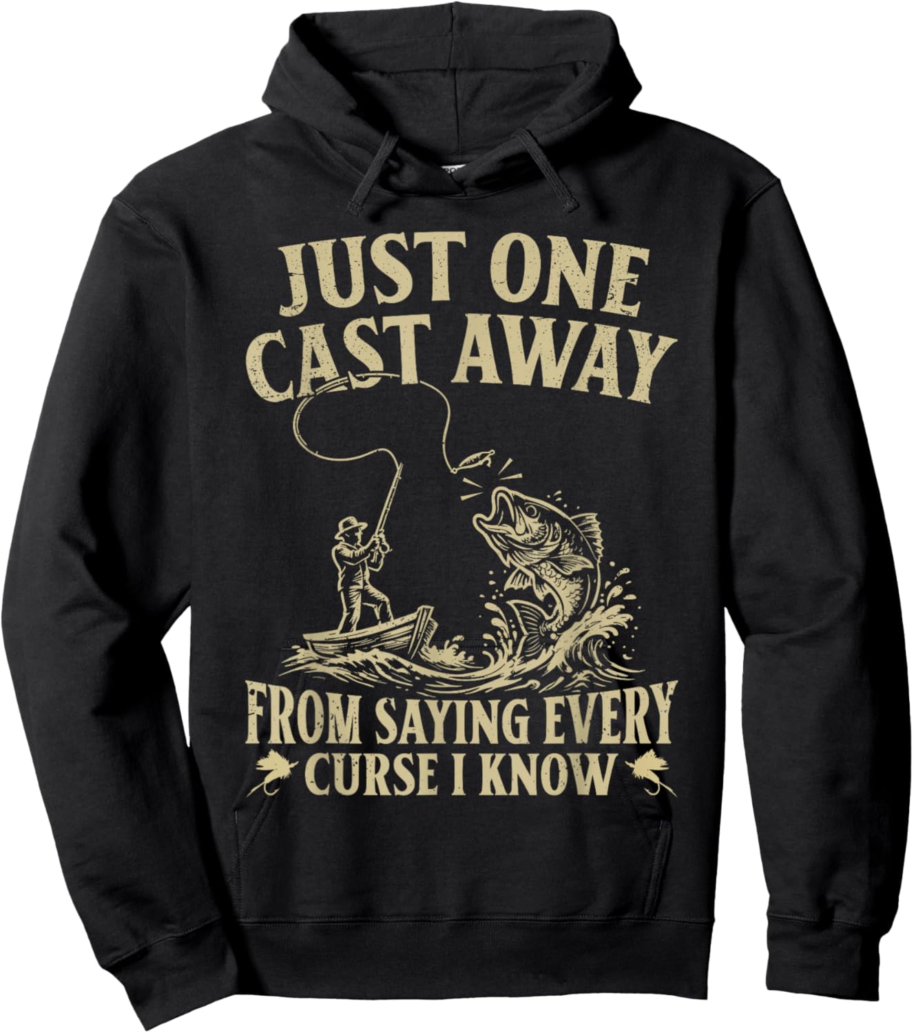 Fishing Humor Funny Fisherman Angler Hoodie - Hoodie | Black