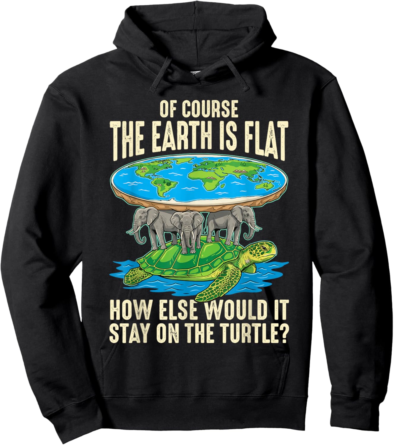 Funny Flat Earth Society & Women Hoodie - Hoodie | Black