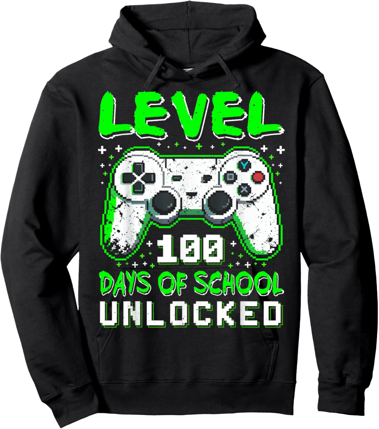 Level 100 Days of School Unlocked Boys 100th Day of School Hoodie - Hoodie | Black