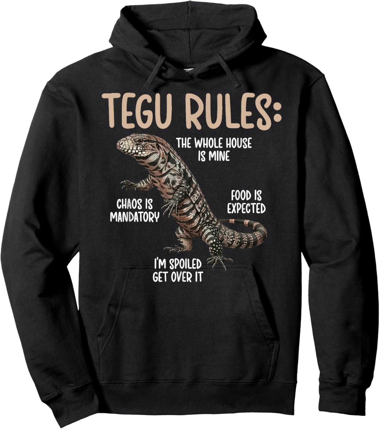 Tegu Rules Tegu Owner Tegu Lover Tegu Lizard Hoodie - Hoodie | Black