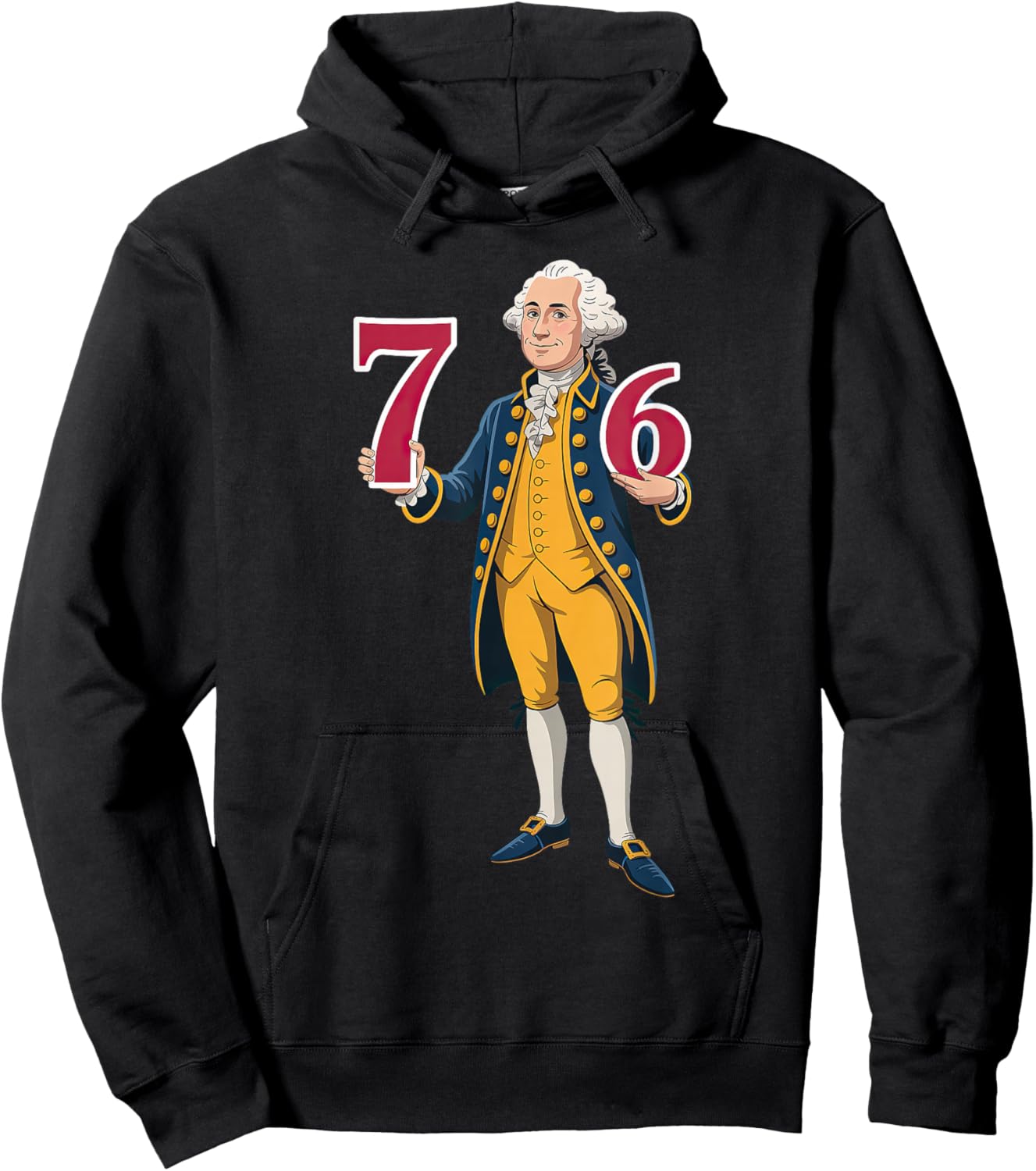 6 7 7 6 George Washington Six Seven Hoodie - Hoodie | Black