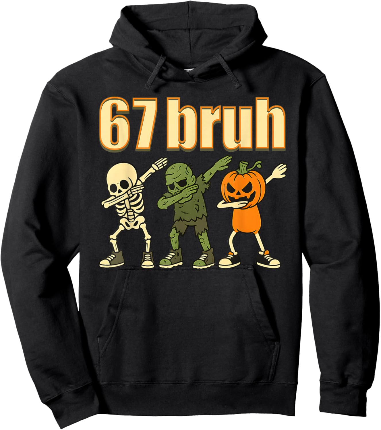67 Halloween Bruh Funny Brainrot Meme Six Seven Boys Kids Hoodie - Hoodie | Black
