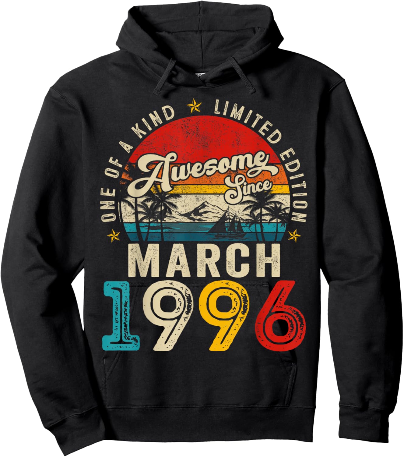 30 Year Old Awesome Since March 1996 30th Birthday Men Women Hoodie - Hoodie | Black