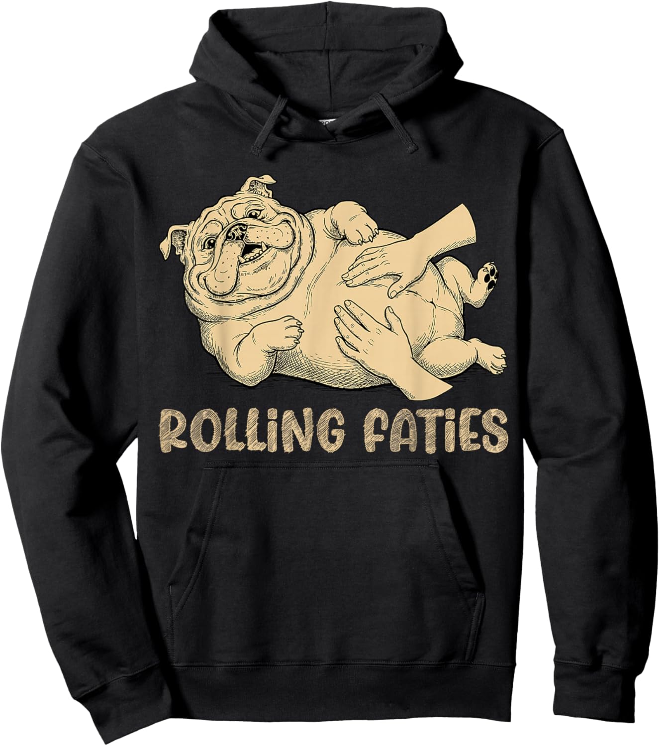 Funny Bulldog Rolling Fatties Dog Lover Hoodie - Hoodie | Black