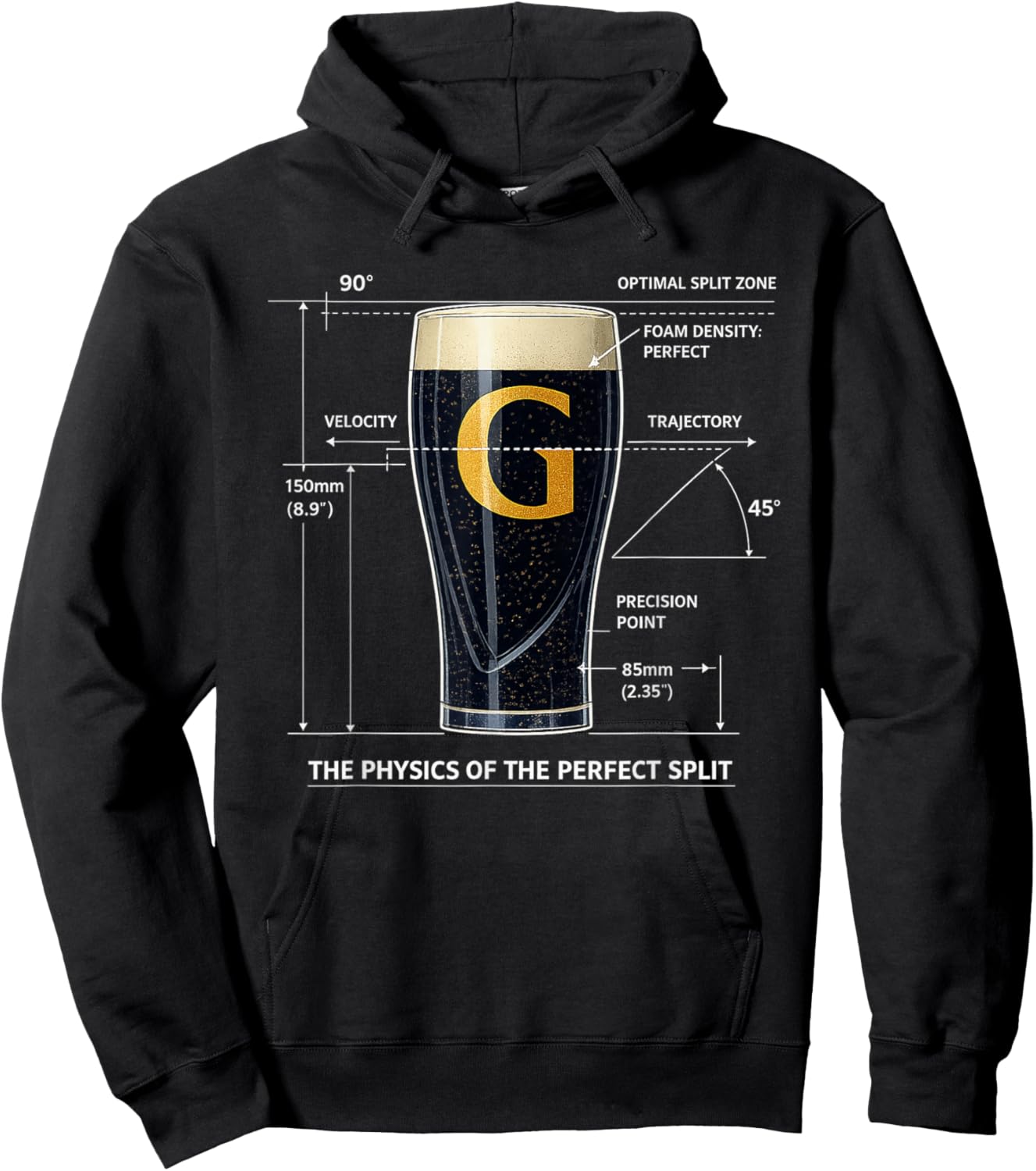 Physics of Perfect Split The G St Patricks Day Irish Drinks Hoodie - Hoodie | Black
