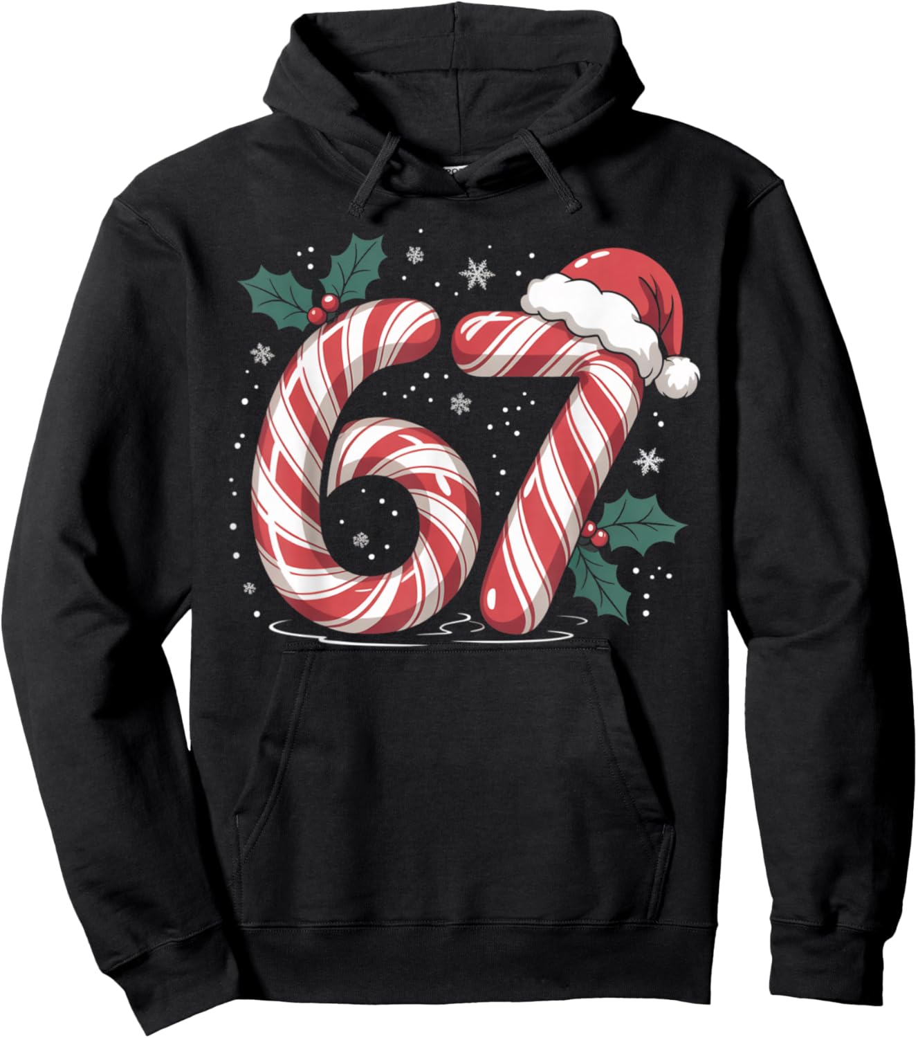 Christmas Candy Cane 67 Meme Funny Boys Girls Hoodie - Hoodie | Black