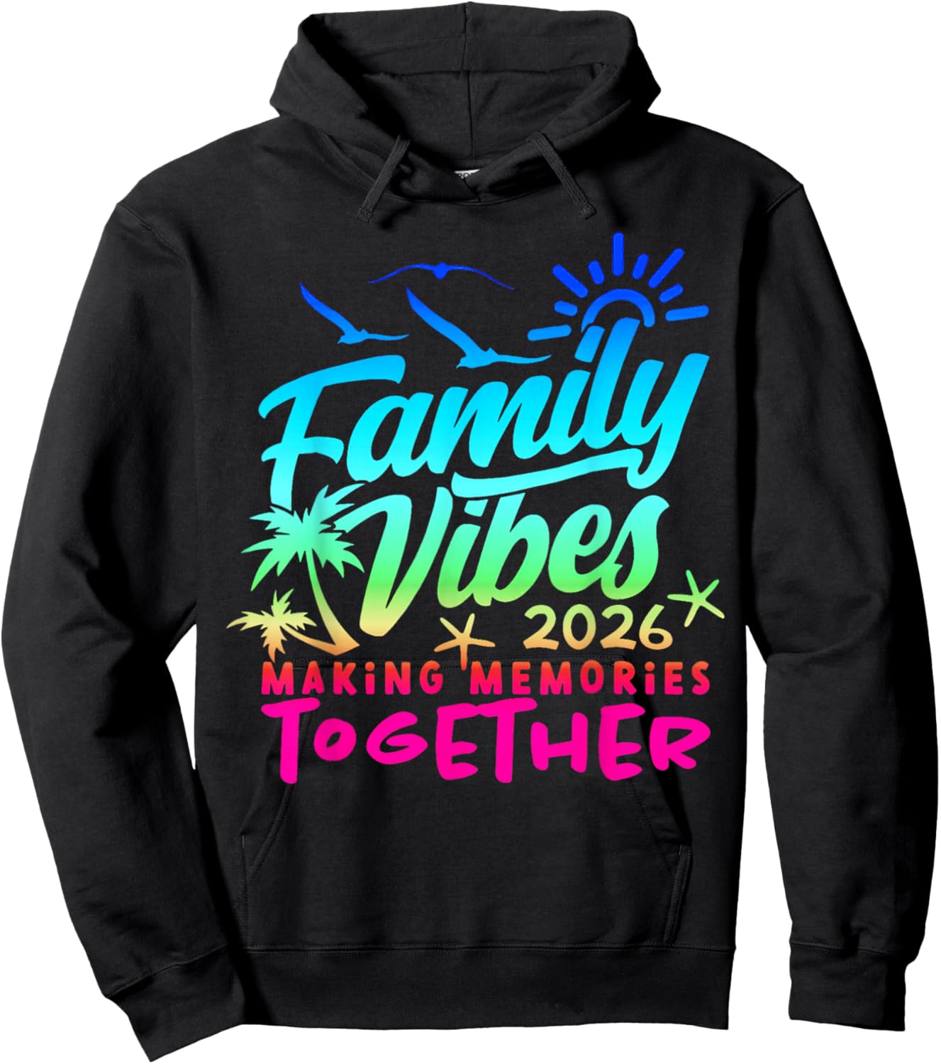 Family Vacation 2026 Beach Matching Family Summer Vacation Hoodie - Hoodie | Black