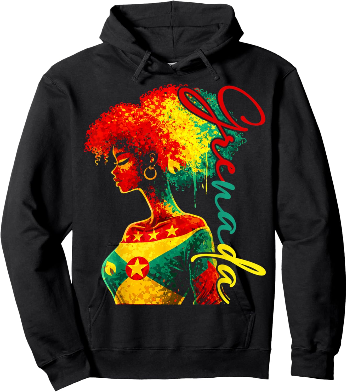 Grenada Flag Grenadian Girl Proud Pride Patriotic Hoodie - Hoodie | Black