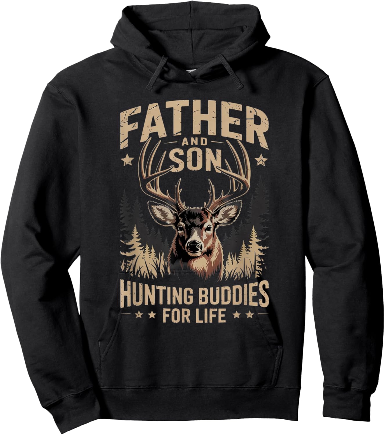 Father and Son Hunting Buddies for Life Deer Hunting DAD Hoodie - Hoodie | Black