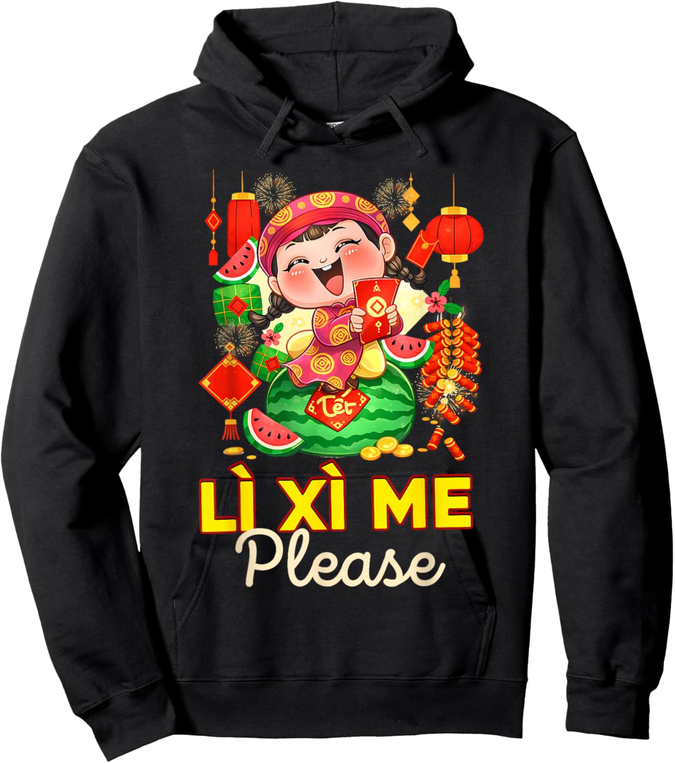 Li Xi Me Please Xuan Happy New Year TET Chuc Mung NAM Moi Hoodie - Hoodie | Black
