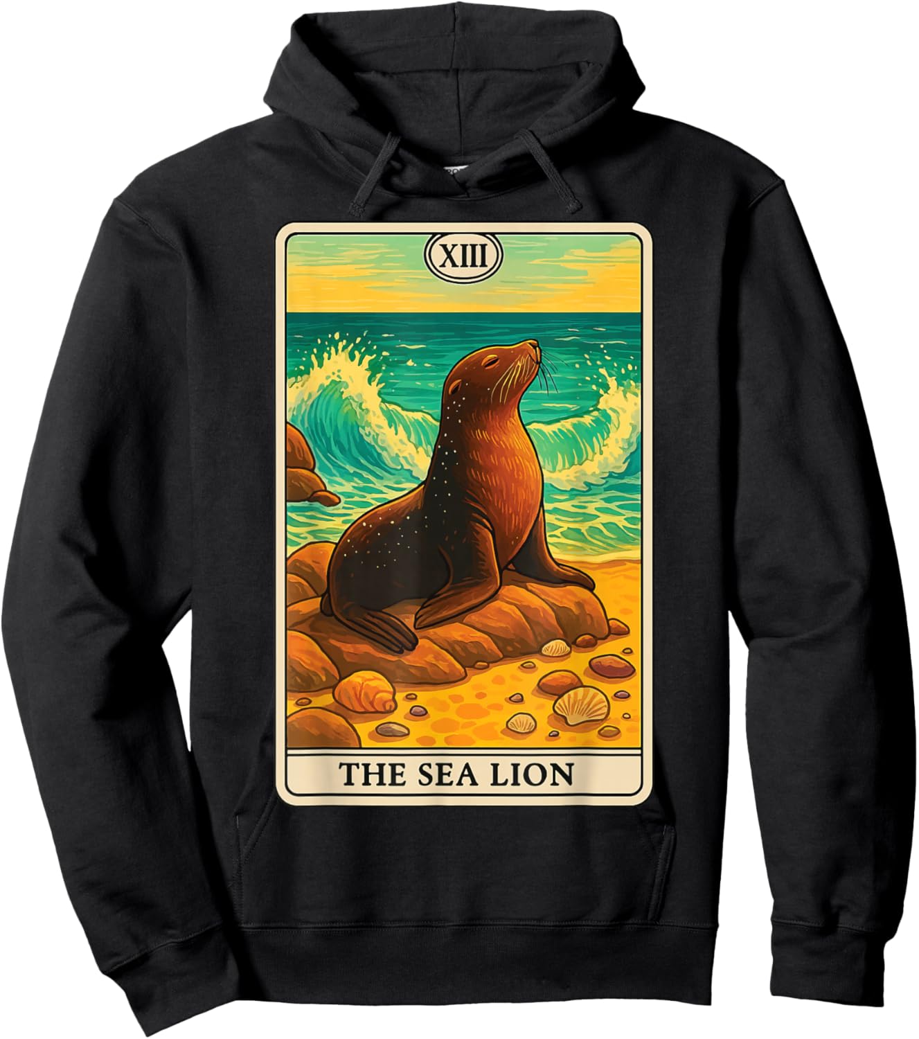 The Sea Lion Tarot Card Hoodie - Hoodie | Black