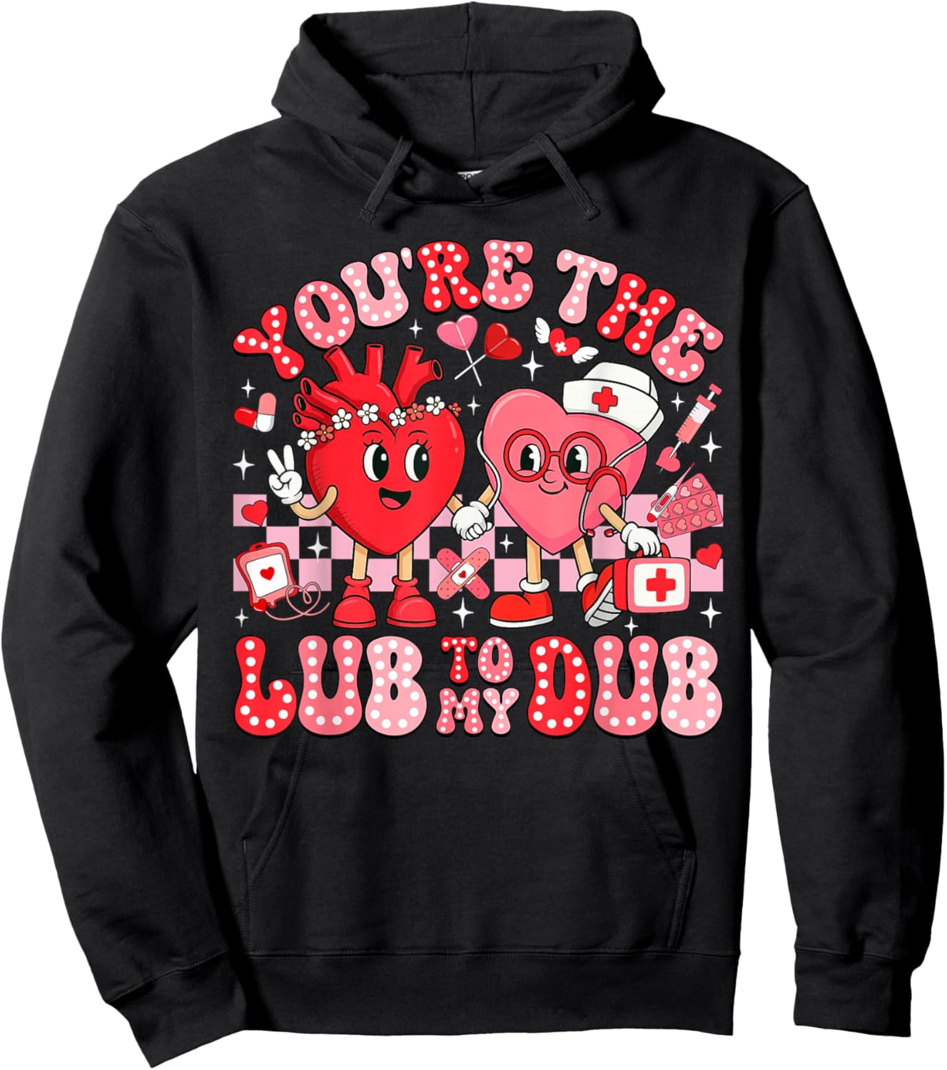 You're The Lube to My Dub CVICU Valentine Cardiac Nurse Hoodie - Hoodie | Black