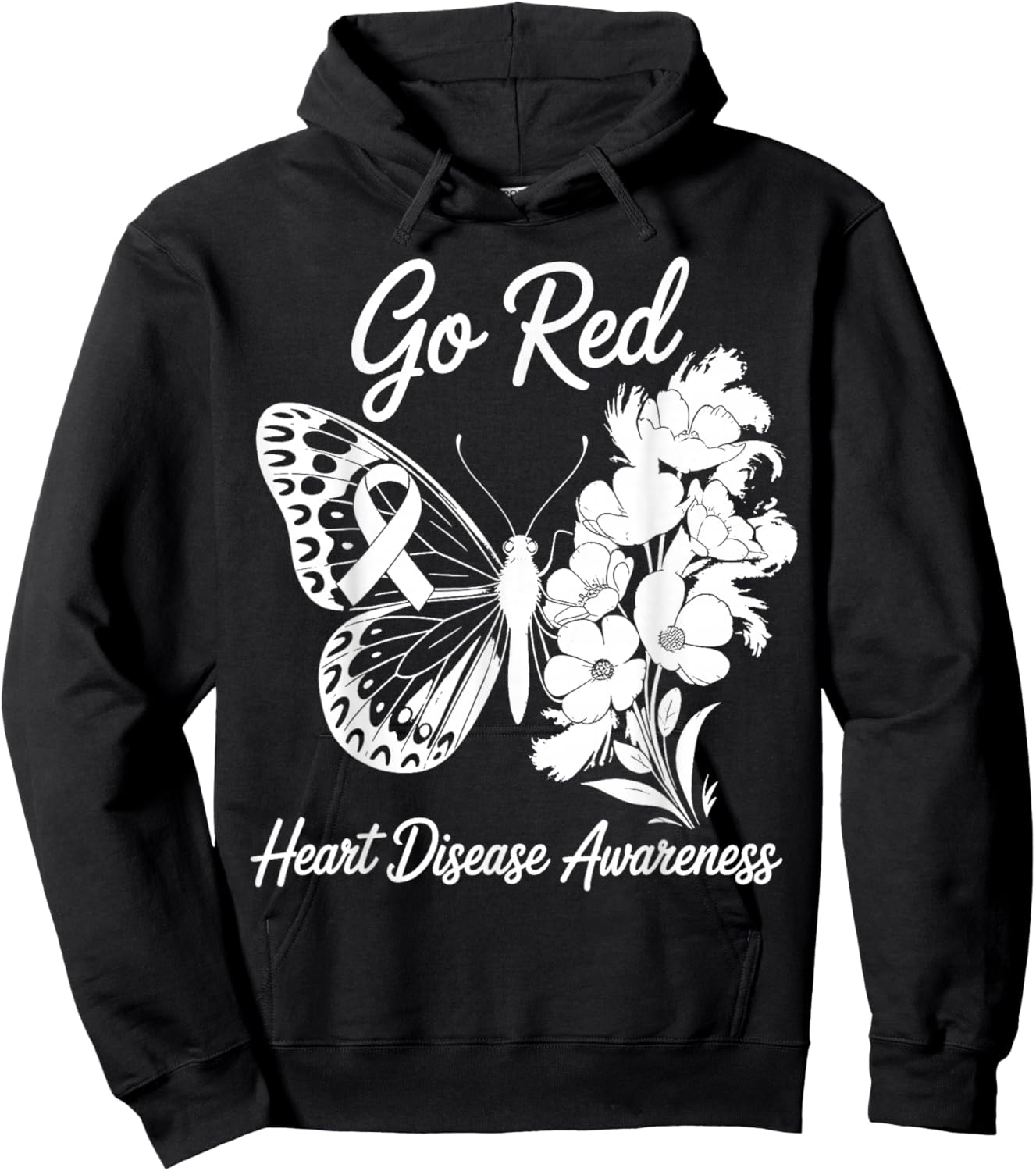 We Go Red Heart Disease Awareness in February Wear Red Hoodie - Hoodie | Black