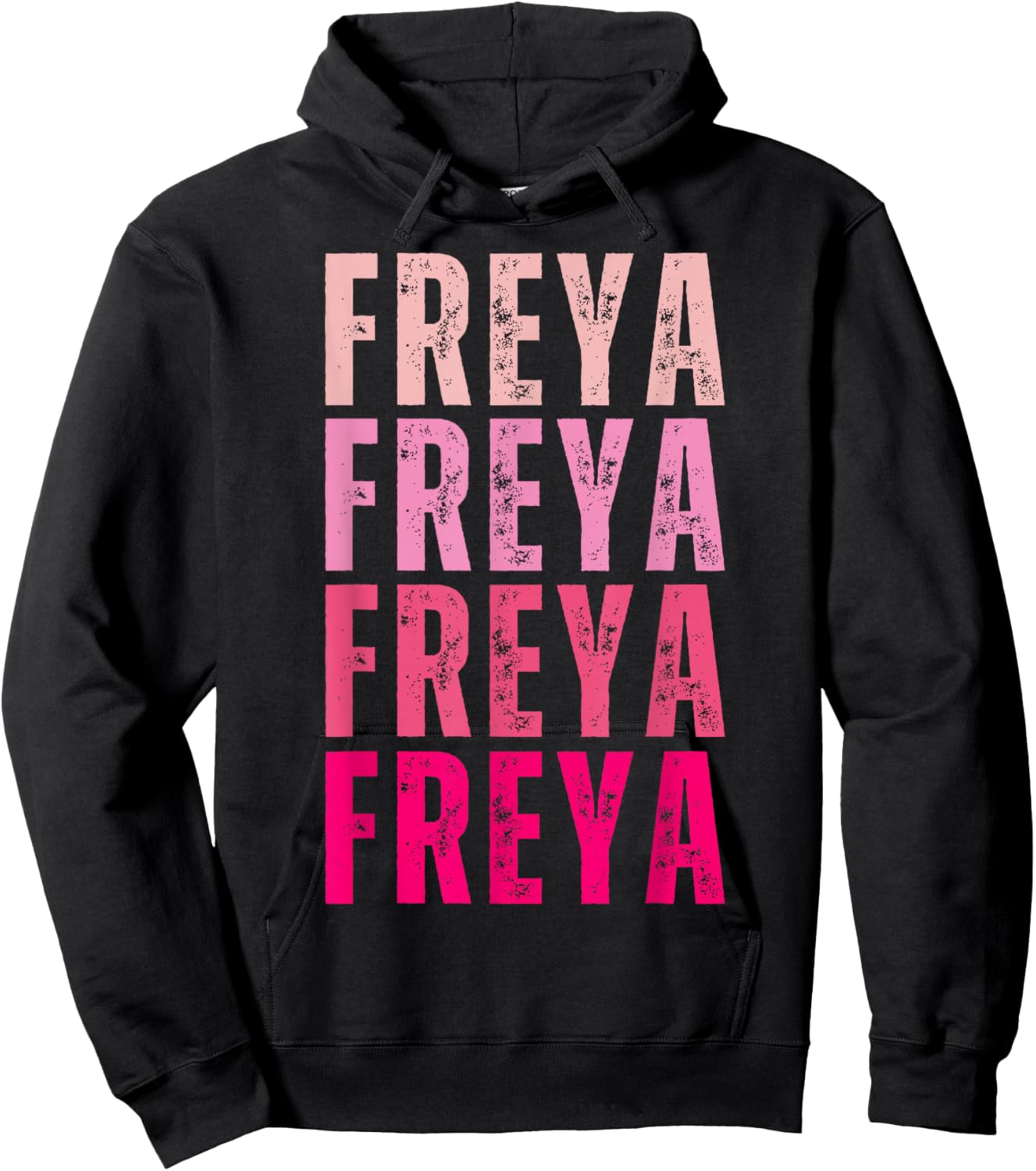 Vintage Freya Personalized Name I Love Freya Hoodie - Hoodie | Black