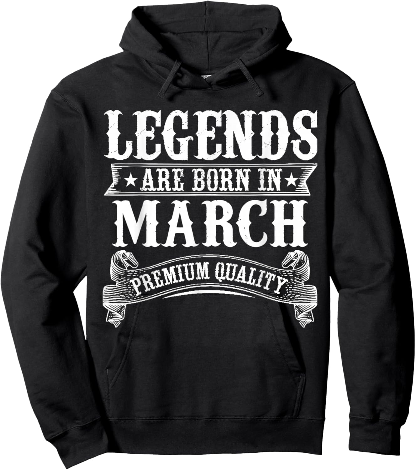 Legends are Born in March Limited Edition Birthday Party Hoodie - Hoodie | Black