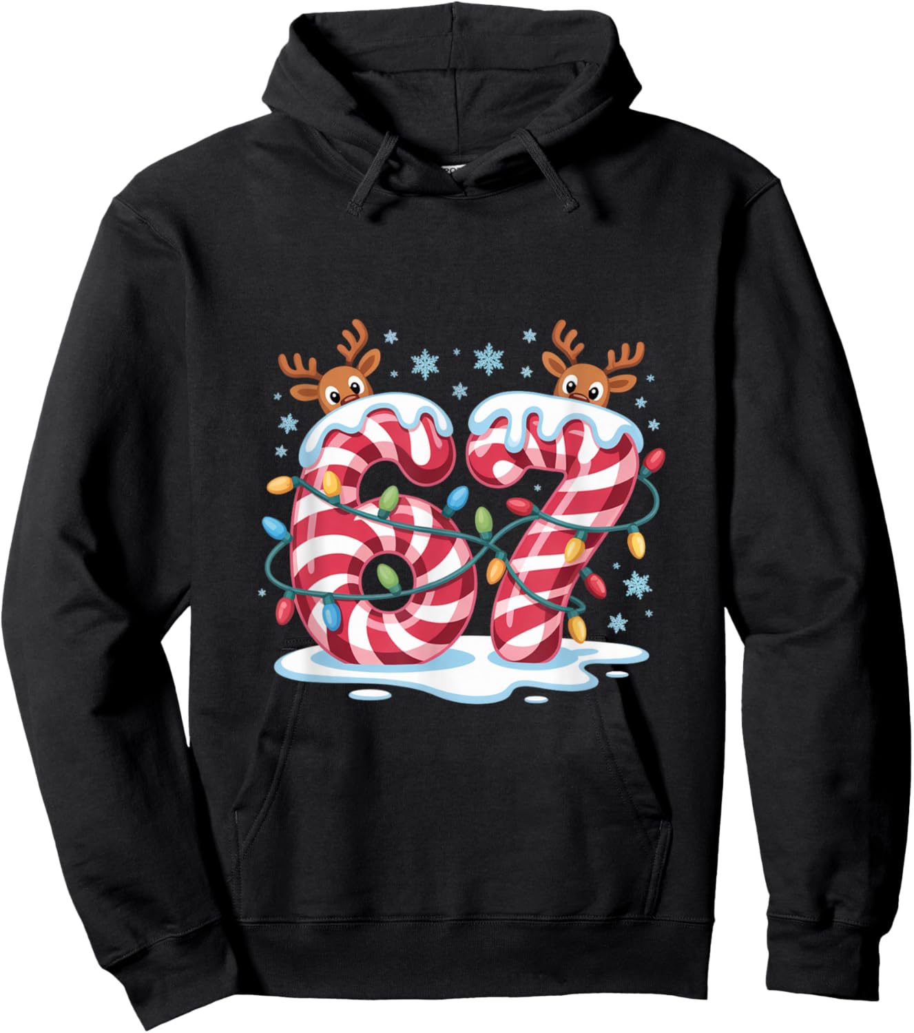 Christmas 67 Funny Xmas Six Seven Ugly Sweater 6-7 Hoodie - Hoodie | Black