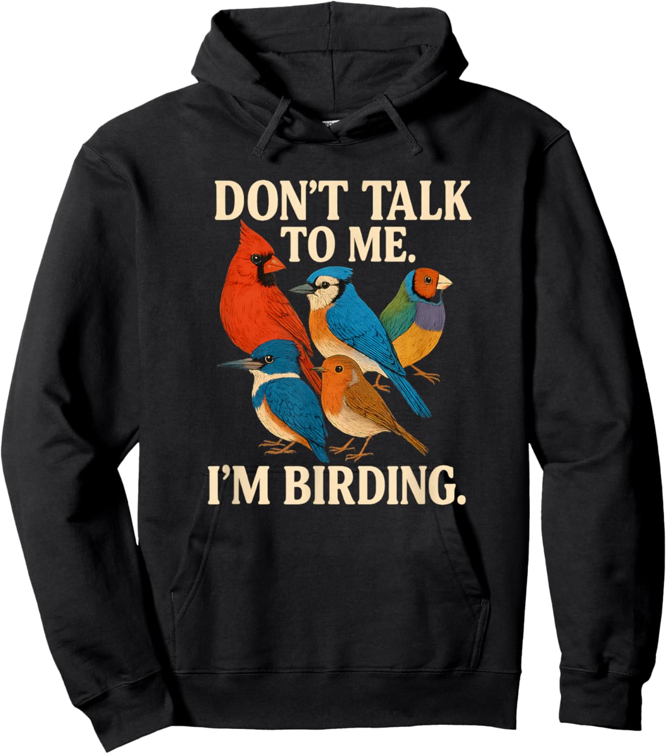 Don’t Talk to Me I’m Birding Funny Quote Hoodie - Hoodie | Black
