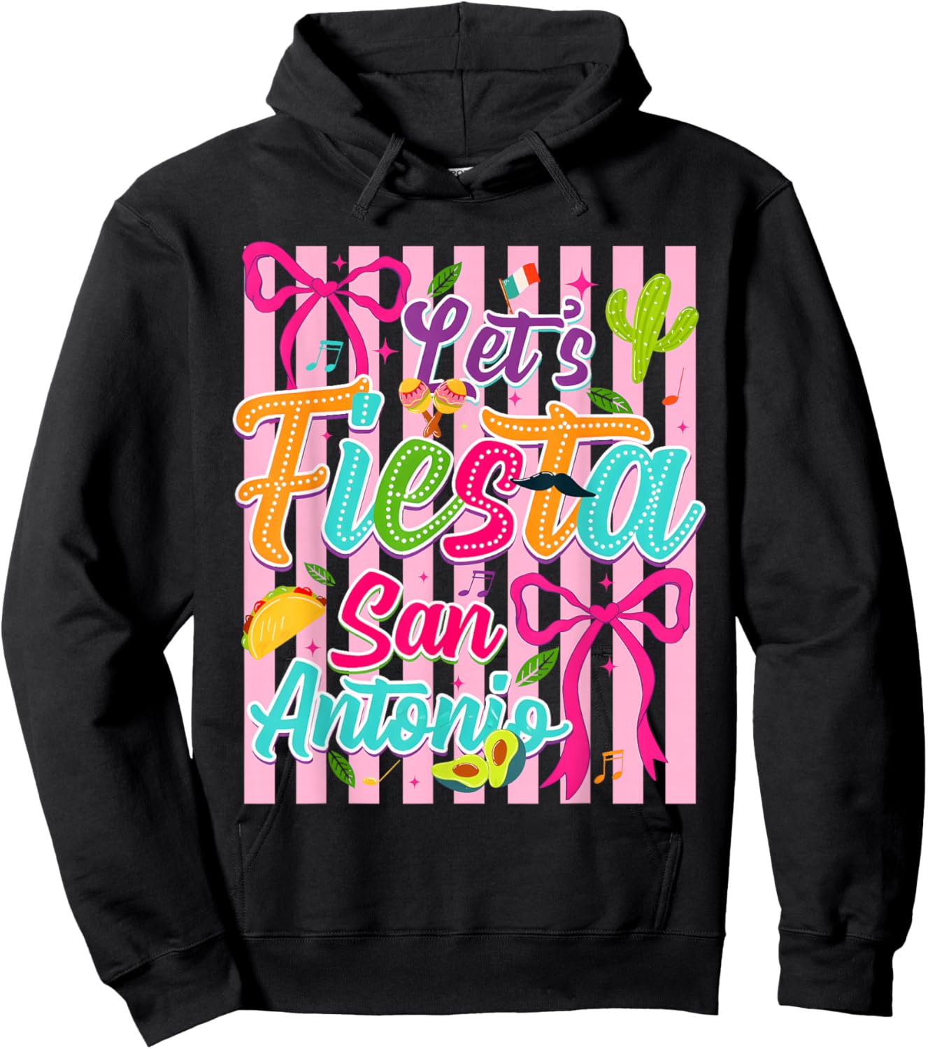 Cinco De Mayo Lets Fiesta 2026 Coquette Bow Girl Women Hoodie - Hoodie | Black