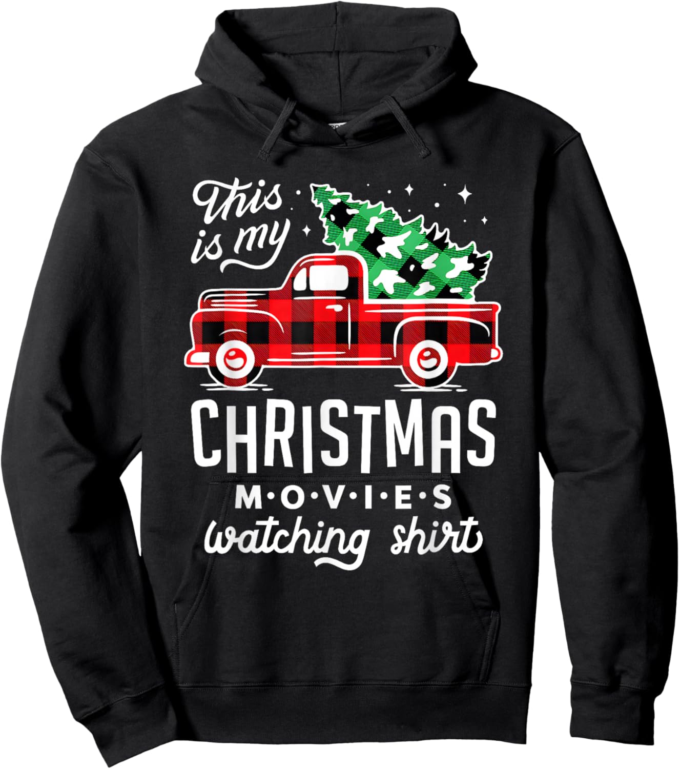This is My Christmas Movie Watching Shirt Vintage Red Truck Hoodie - Hoodie | Black